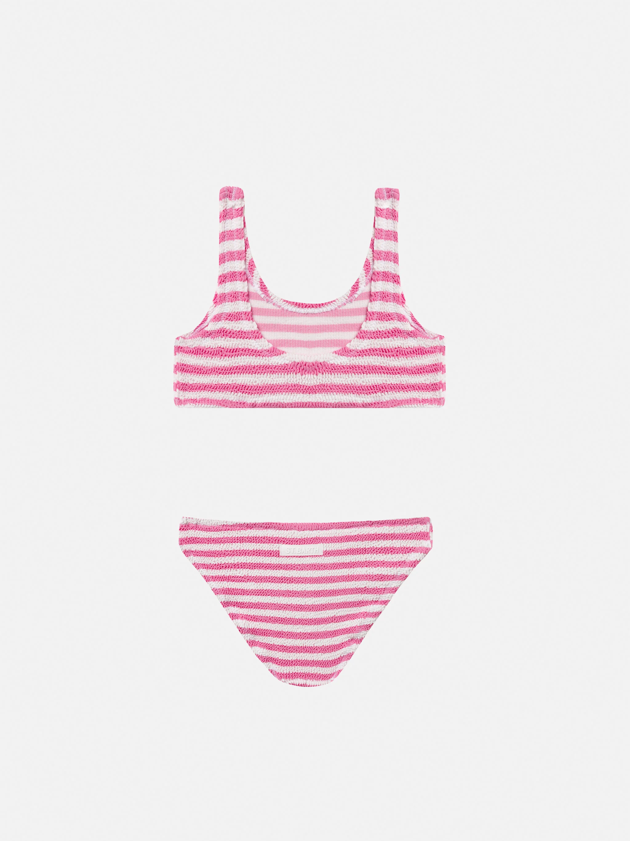 Pink striped crinkle classic bralette bikini Baker - Image 2