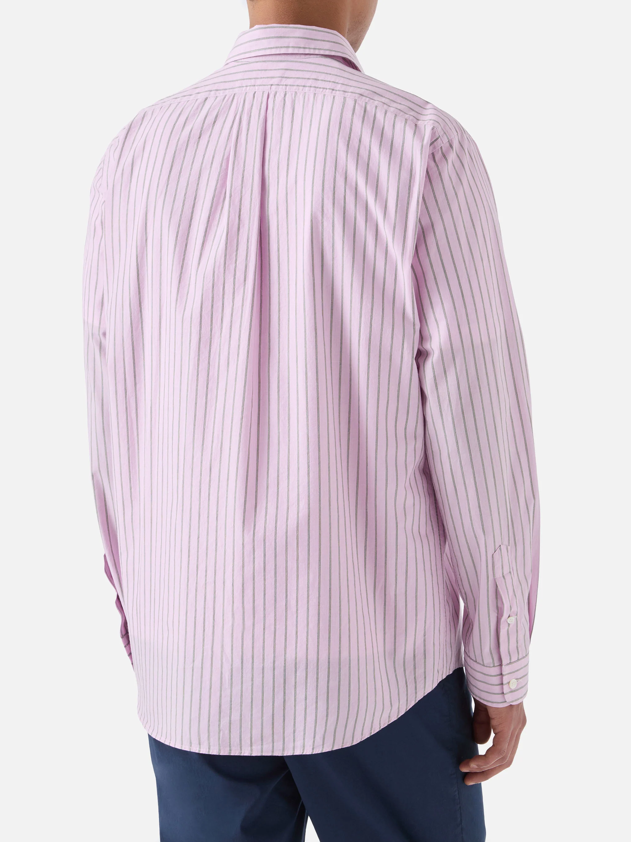 Pink striped Levanzo shirt in pure cotton - Image 3