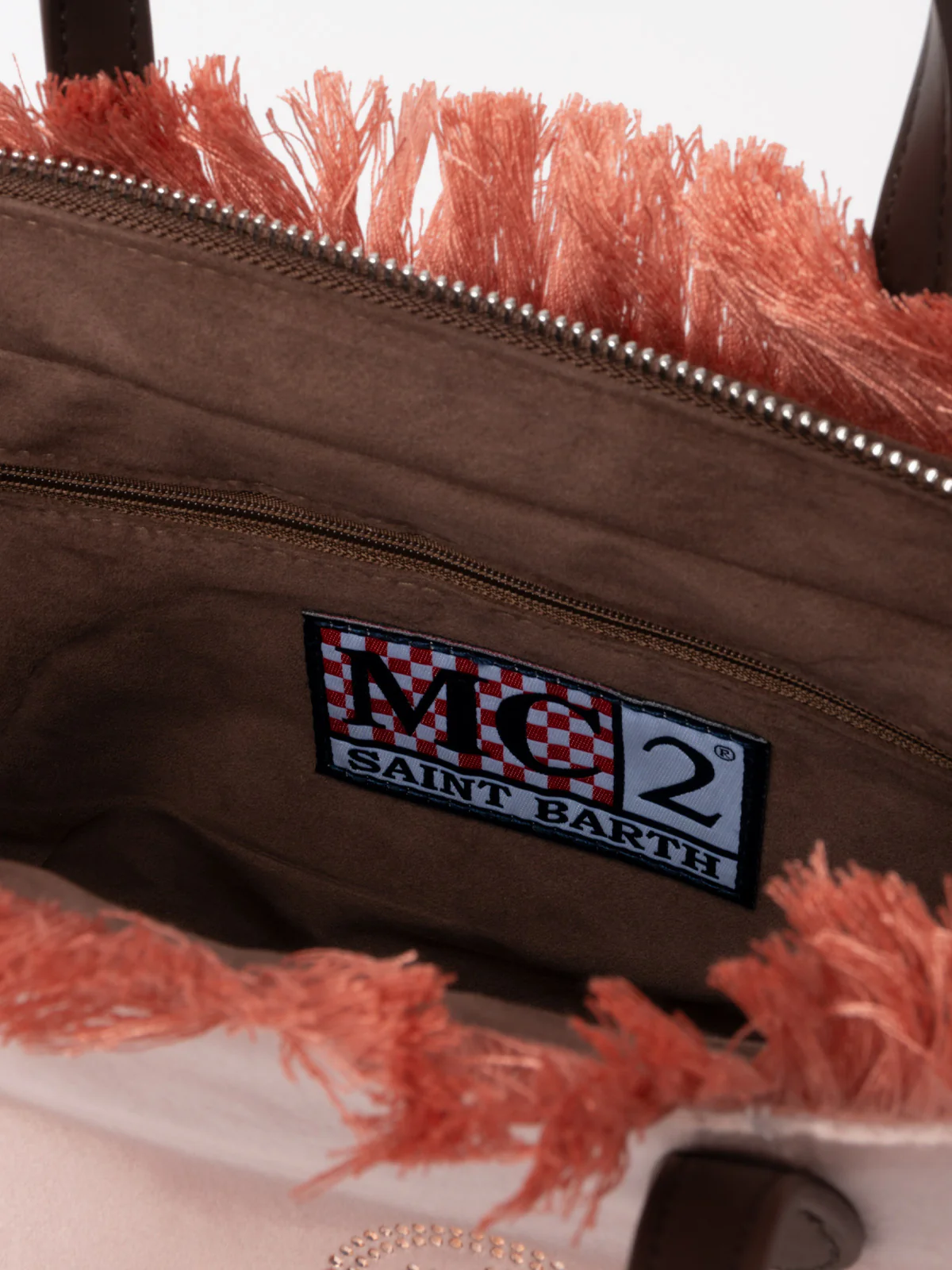Pink velvet Colette handbag with rhinestones logo - Image 6