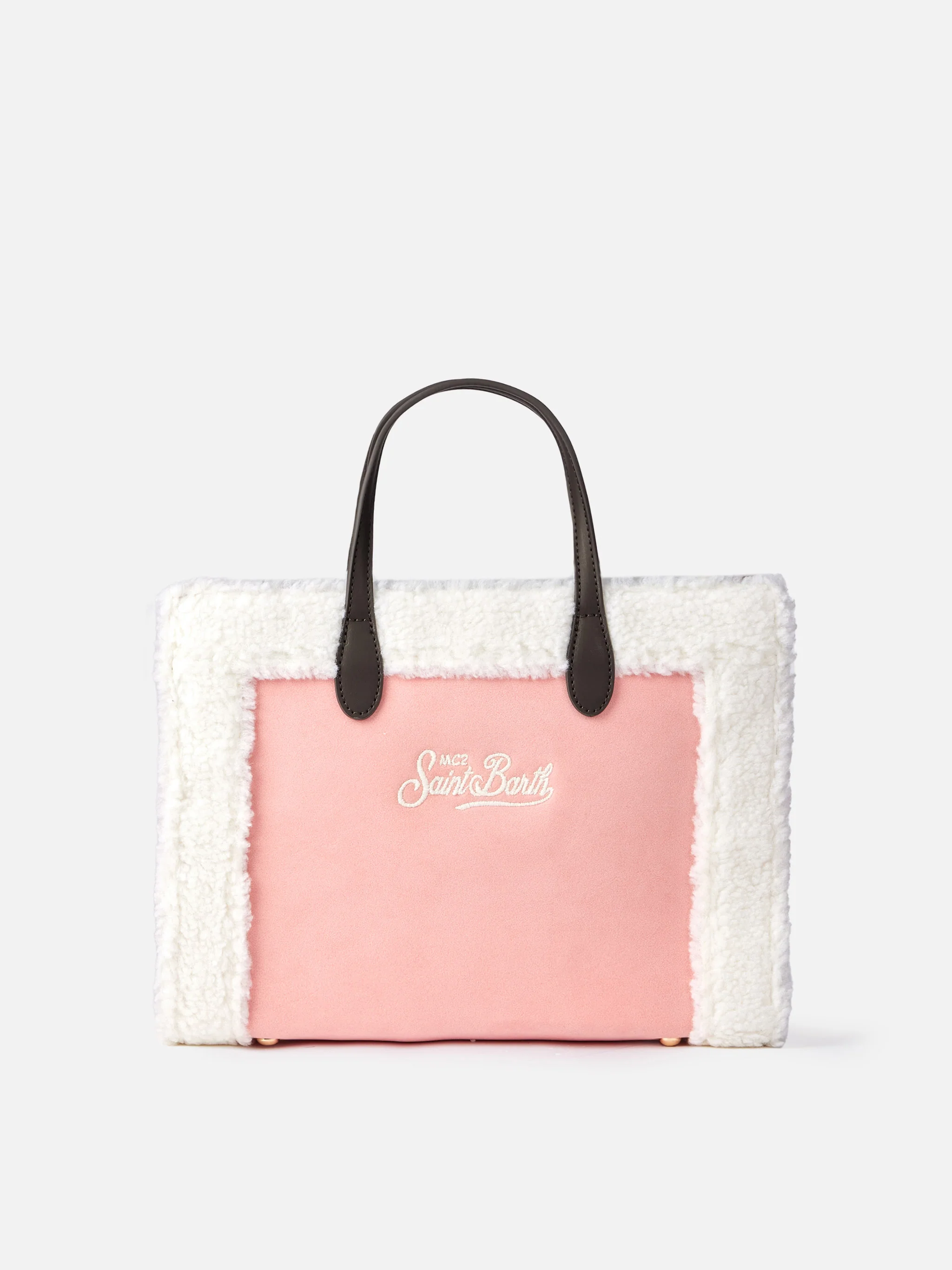 Pink Vivian handbag with sherpa details - Image 5