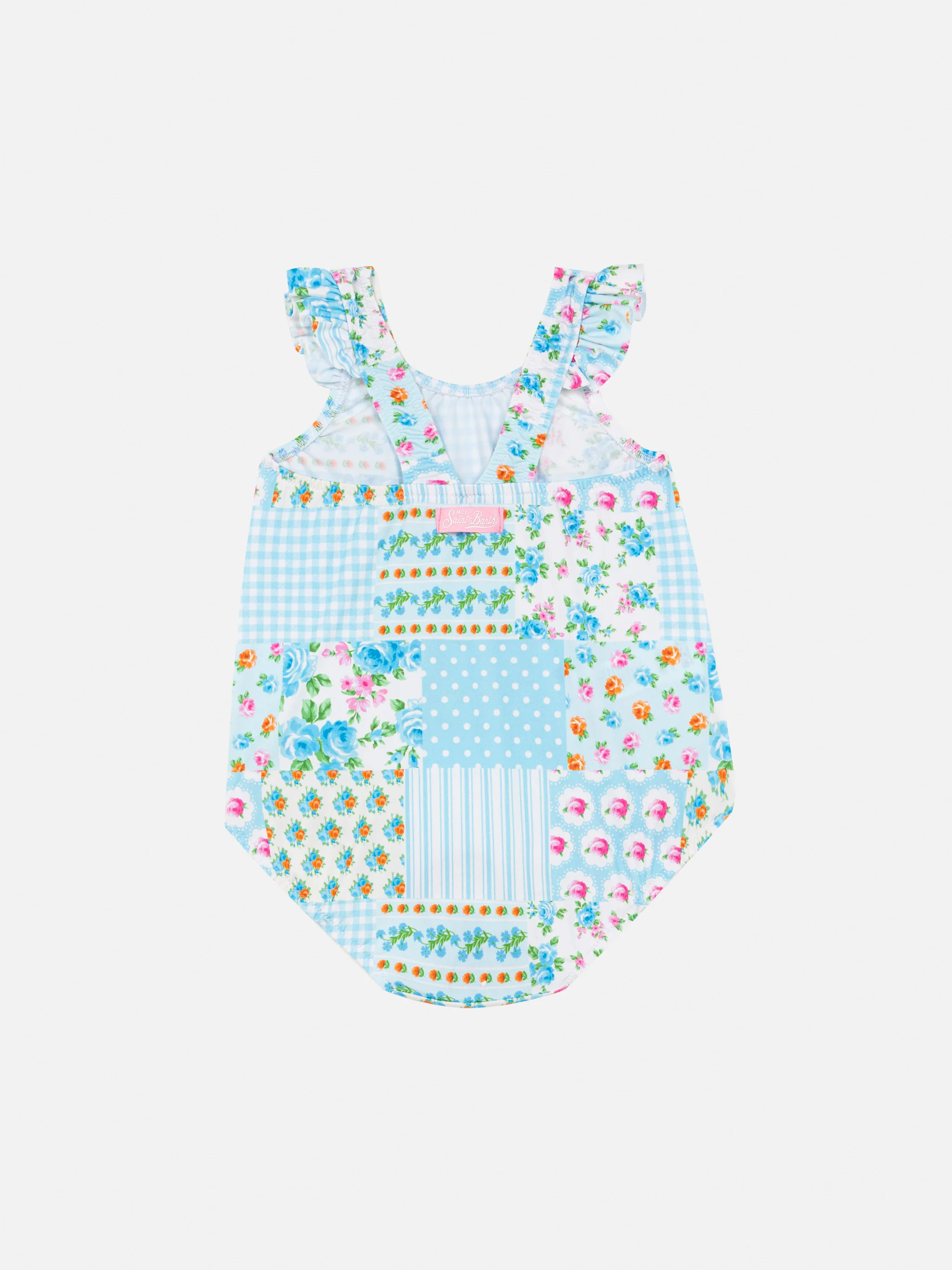 Pinkie newborn ruffled one-piece swimsuit with floral print - Image 2