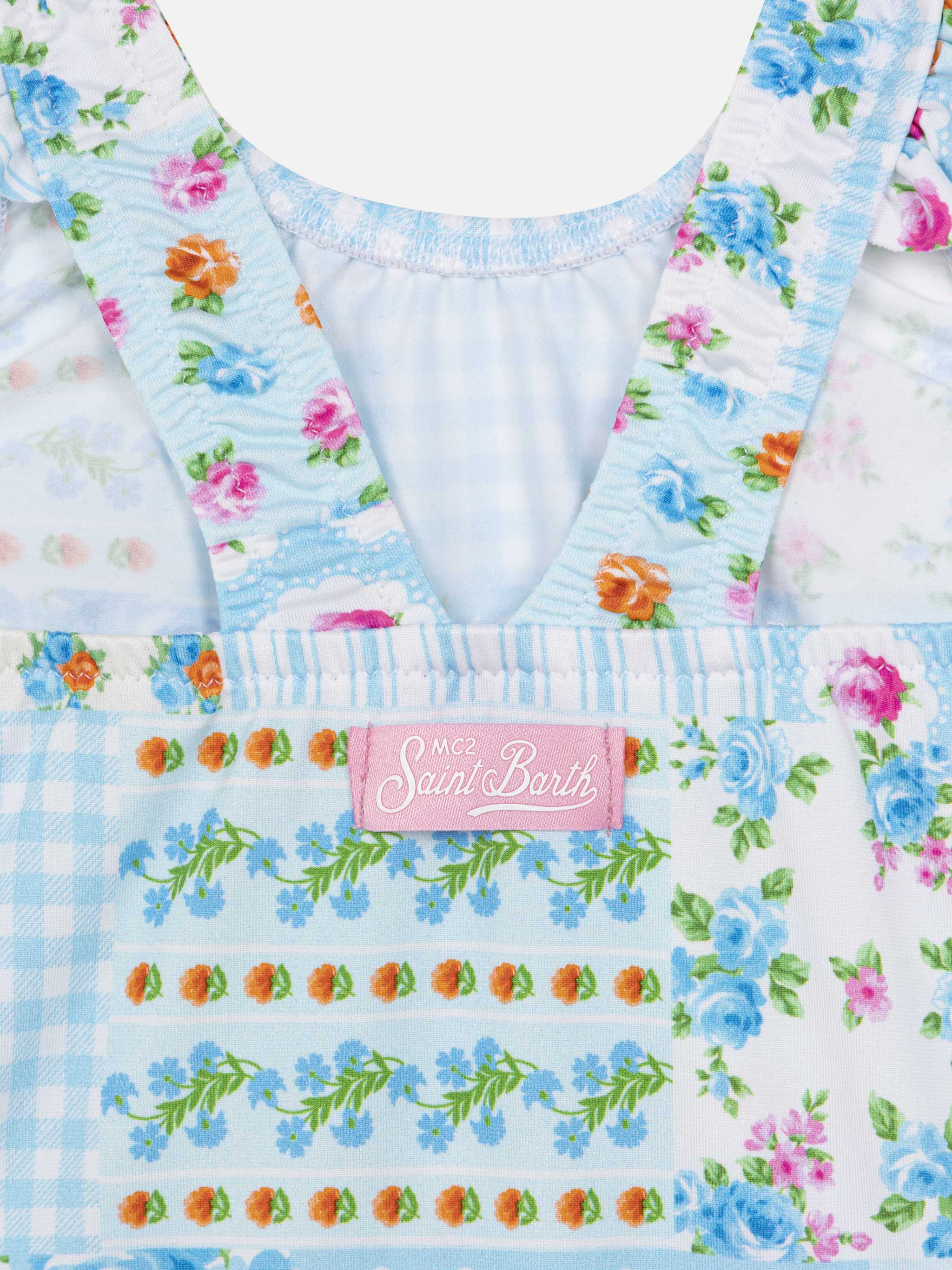 Pinkie newborn ruffled one-piece swimsuit with floral print - Image 3
