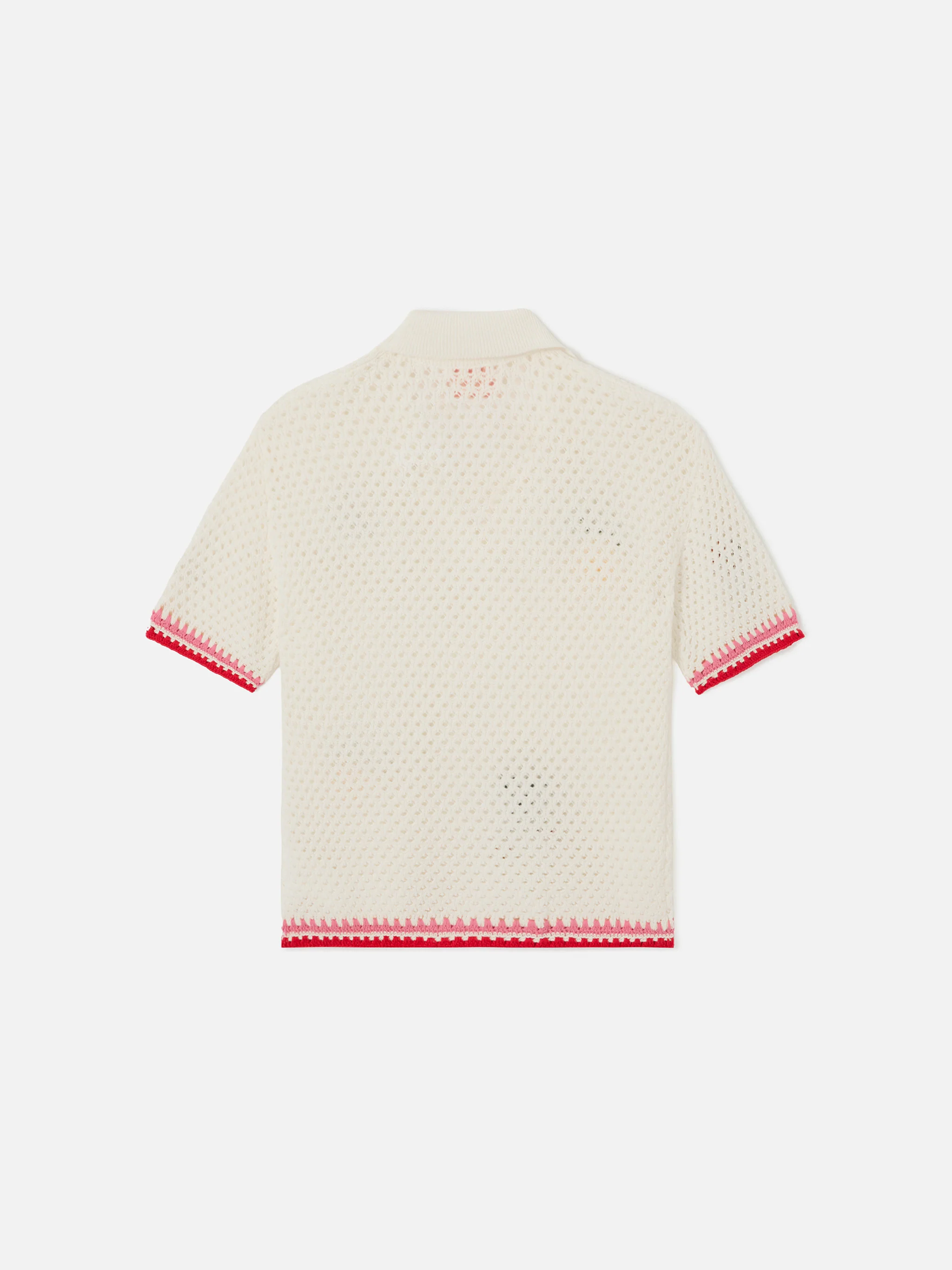 Pixie Jr Polo in white cotton blend with embroidered patches - Image 3