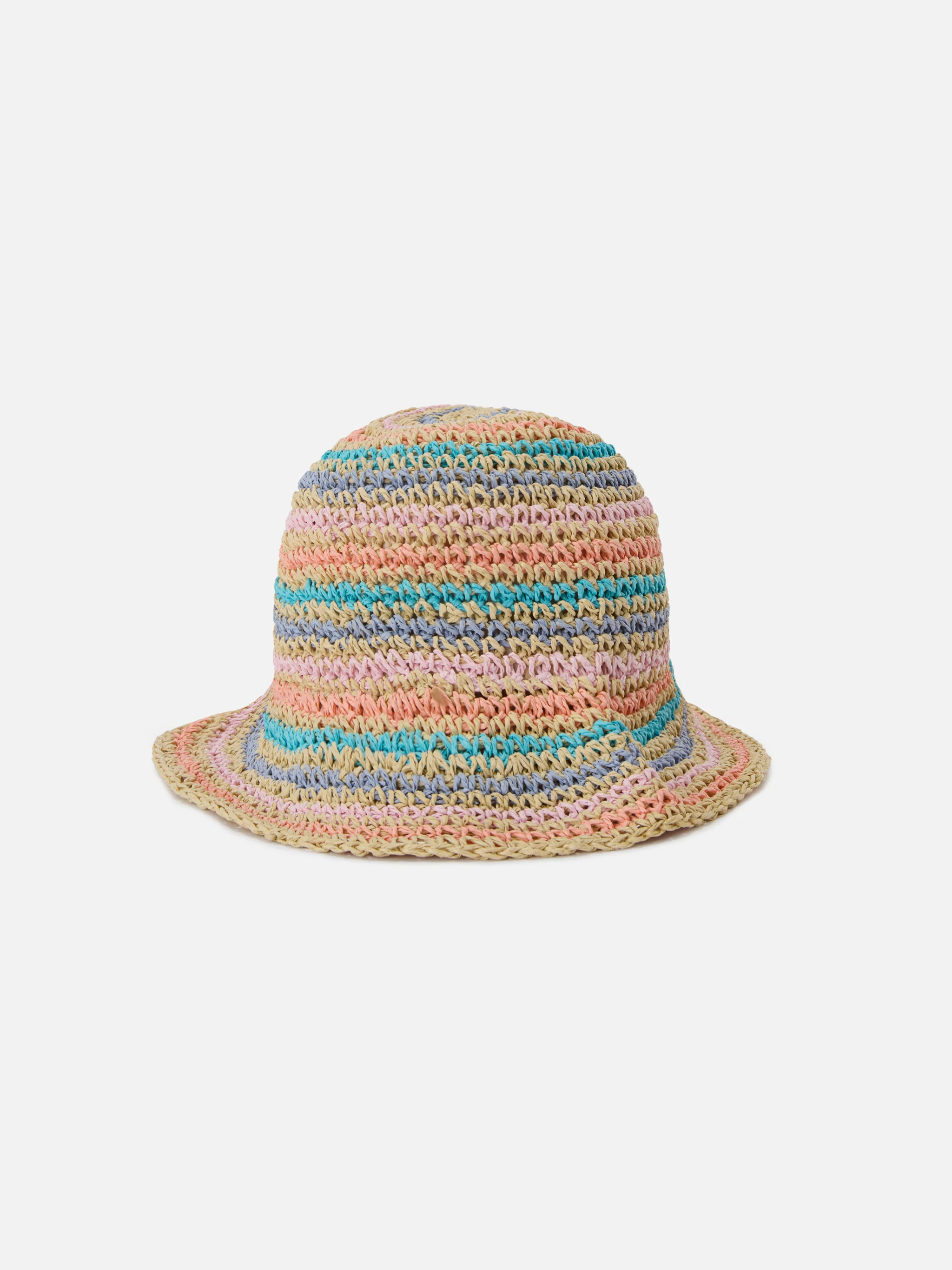 Polly bucket hat with multicolor stripes and embroidered logo - Image 3