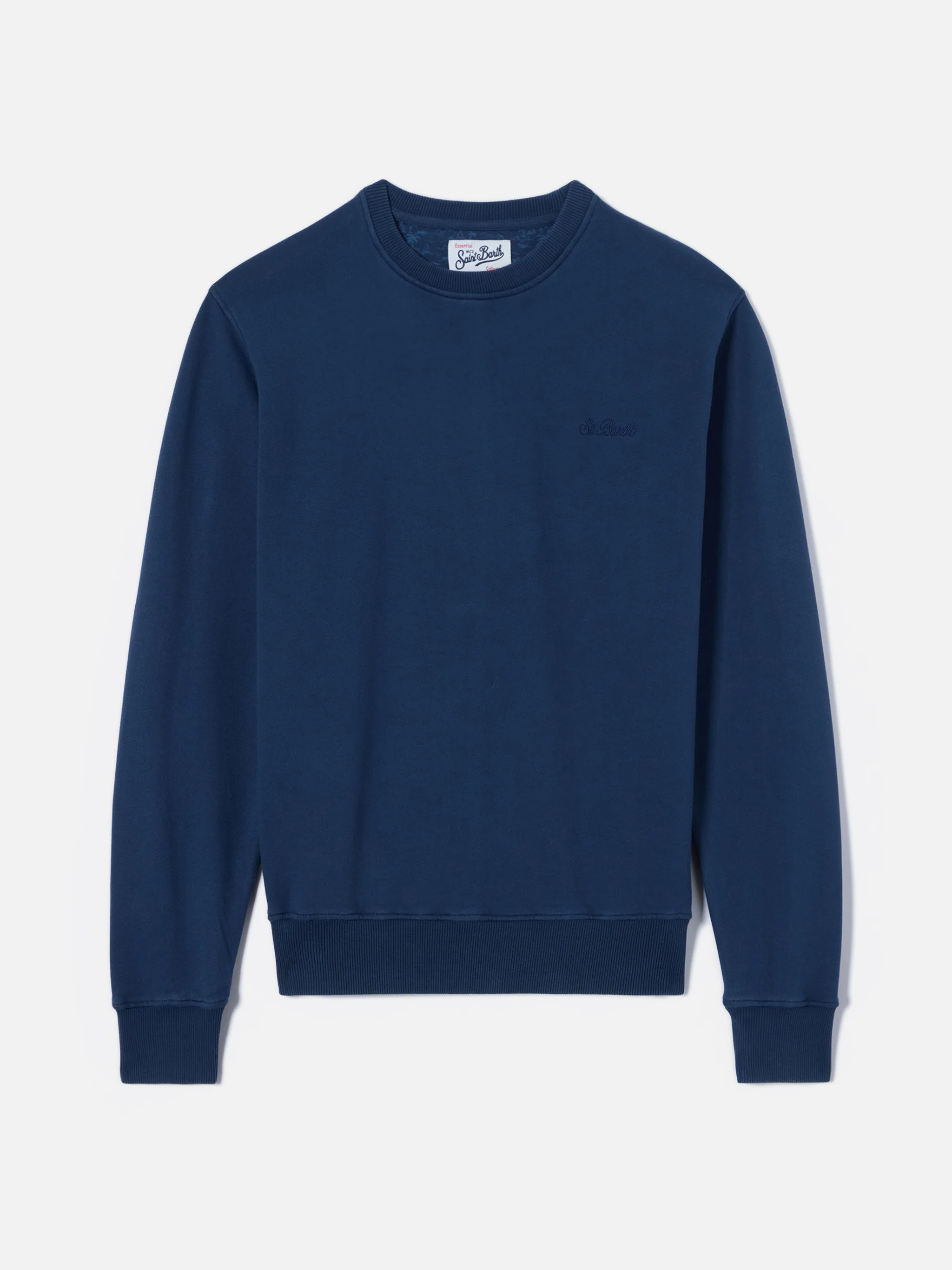 Navy blue Ponza sweatshirt in cotton with St. Barth embroidery - Image 4