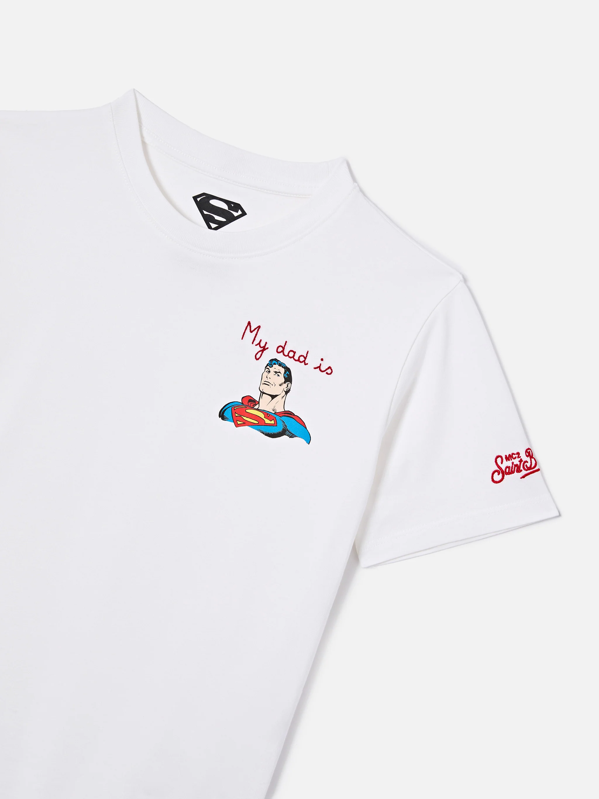 Portofino Jr white t-shirt  My Dad is Superman embroidery | Special edition - Image 2