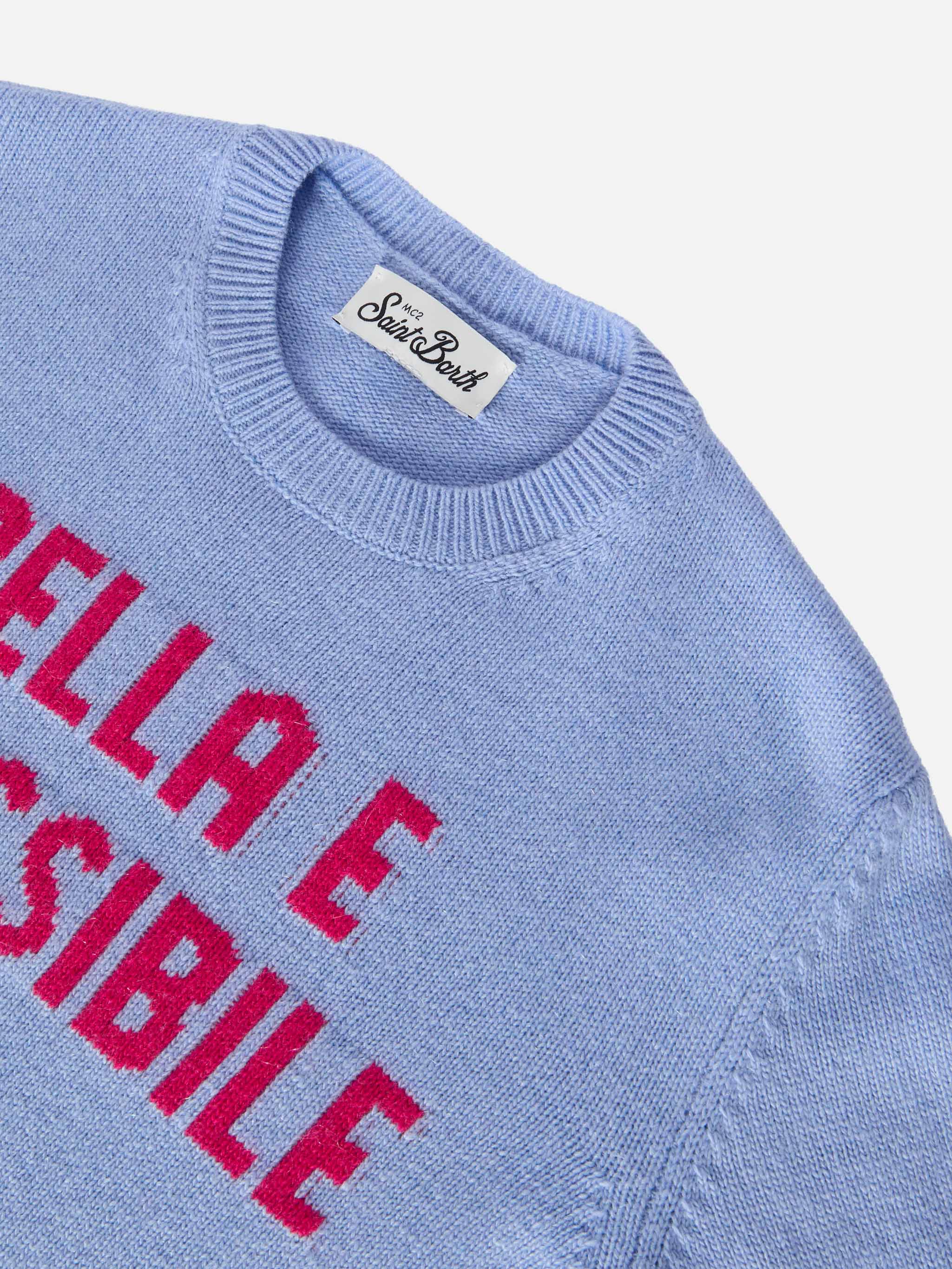 Princess cashmere-blend crewneck with Bella e Impossibile jacquard - Image 3