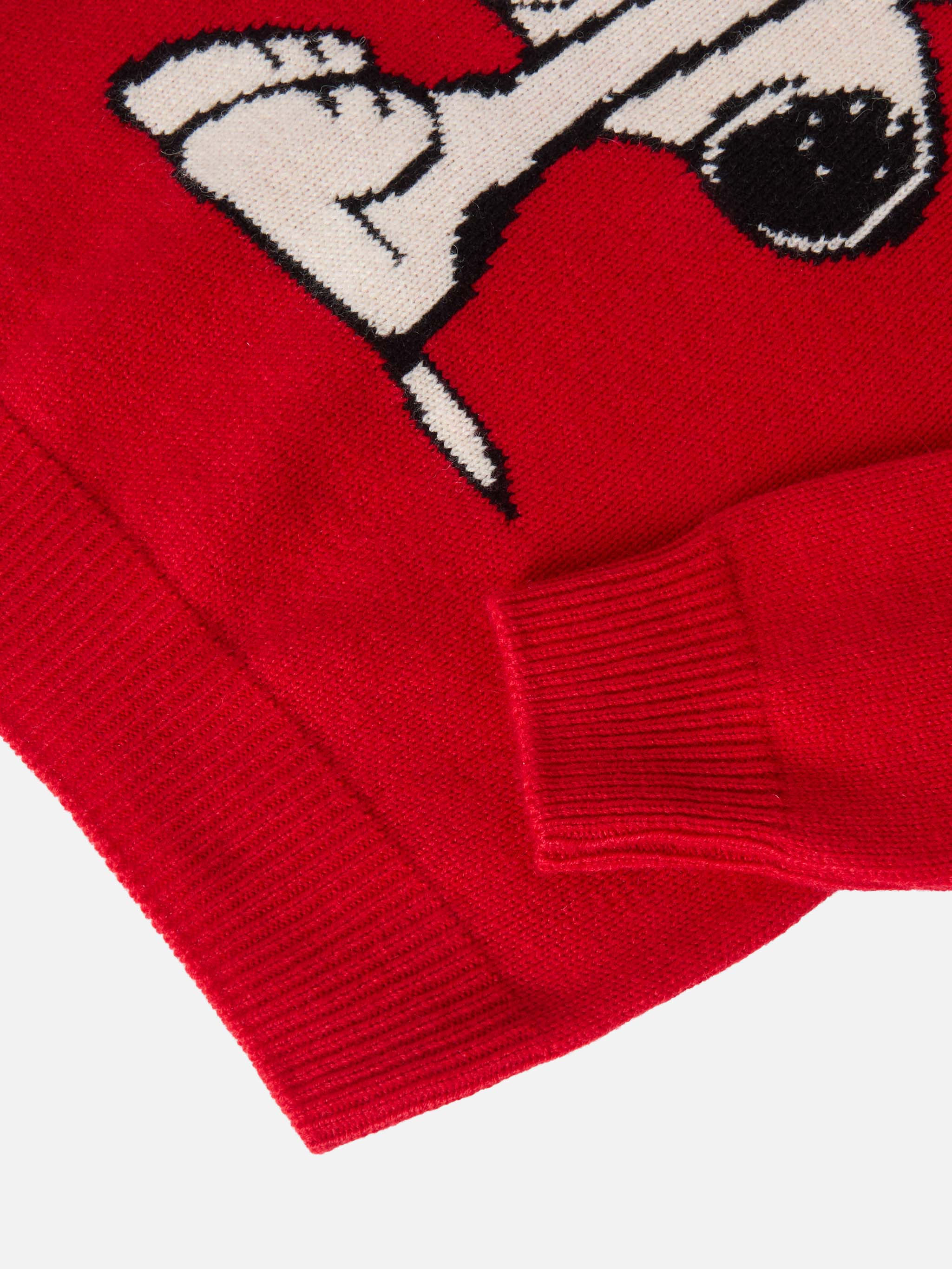 Princess cashmere-blend crewneck with Snoopy jacquard and velvet bow appliqué | PEANUTS SPECIAL EDITION - Image 4