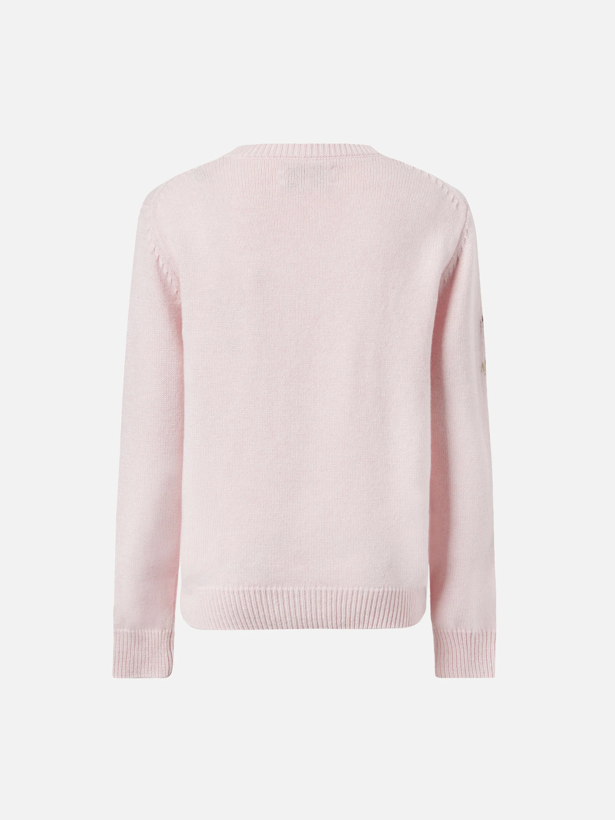 Princess cashmere-blend crewneck with teddy-bear jacquard and bow appliqués - Image 3