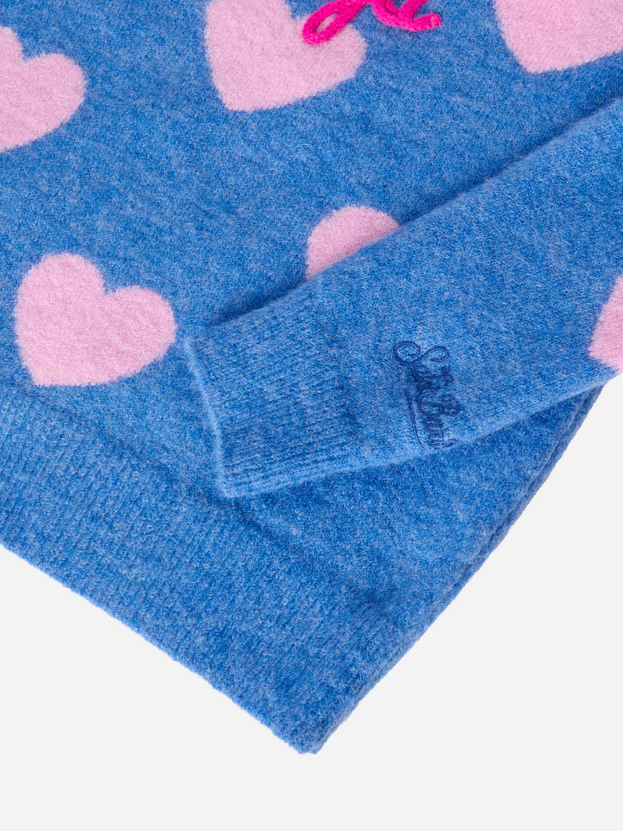 Princess stretch alpaca sweater with heart jacquard and Kissene frega embroidery - Image 4