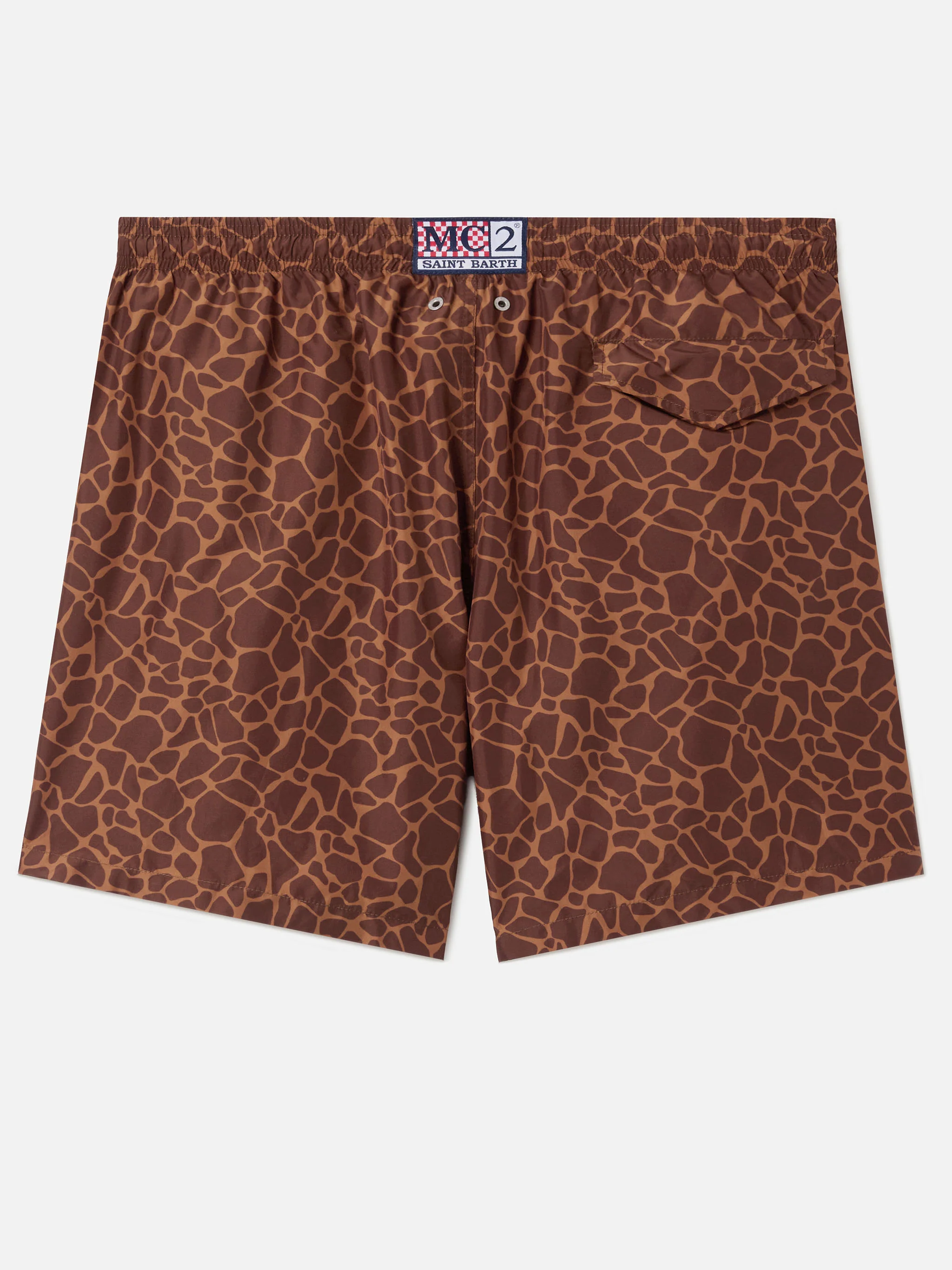 Brown Lighting swim shorts with all-over animal print - Image 2