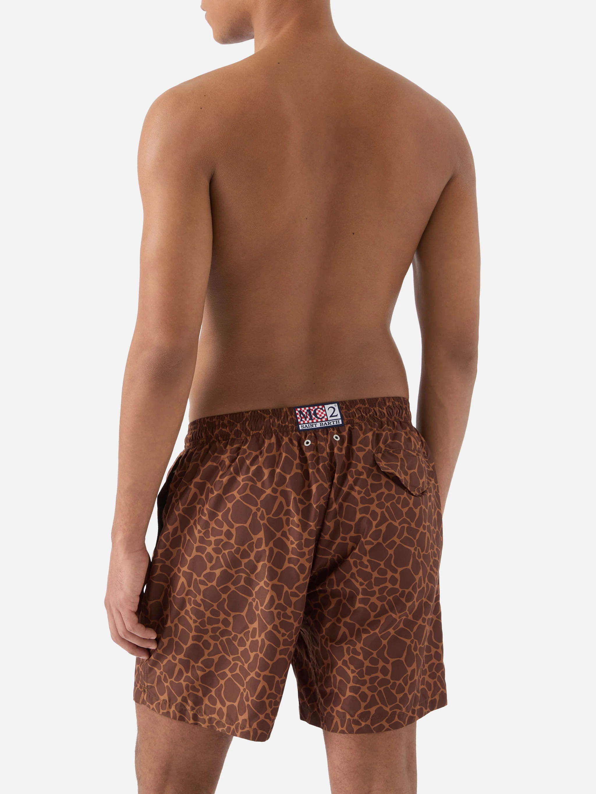 Brown Lighting swim shorts with all-over animal print - Image 5