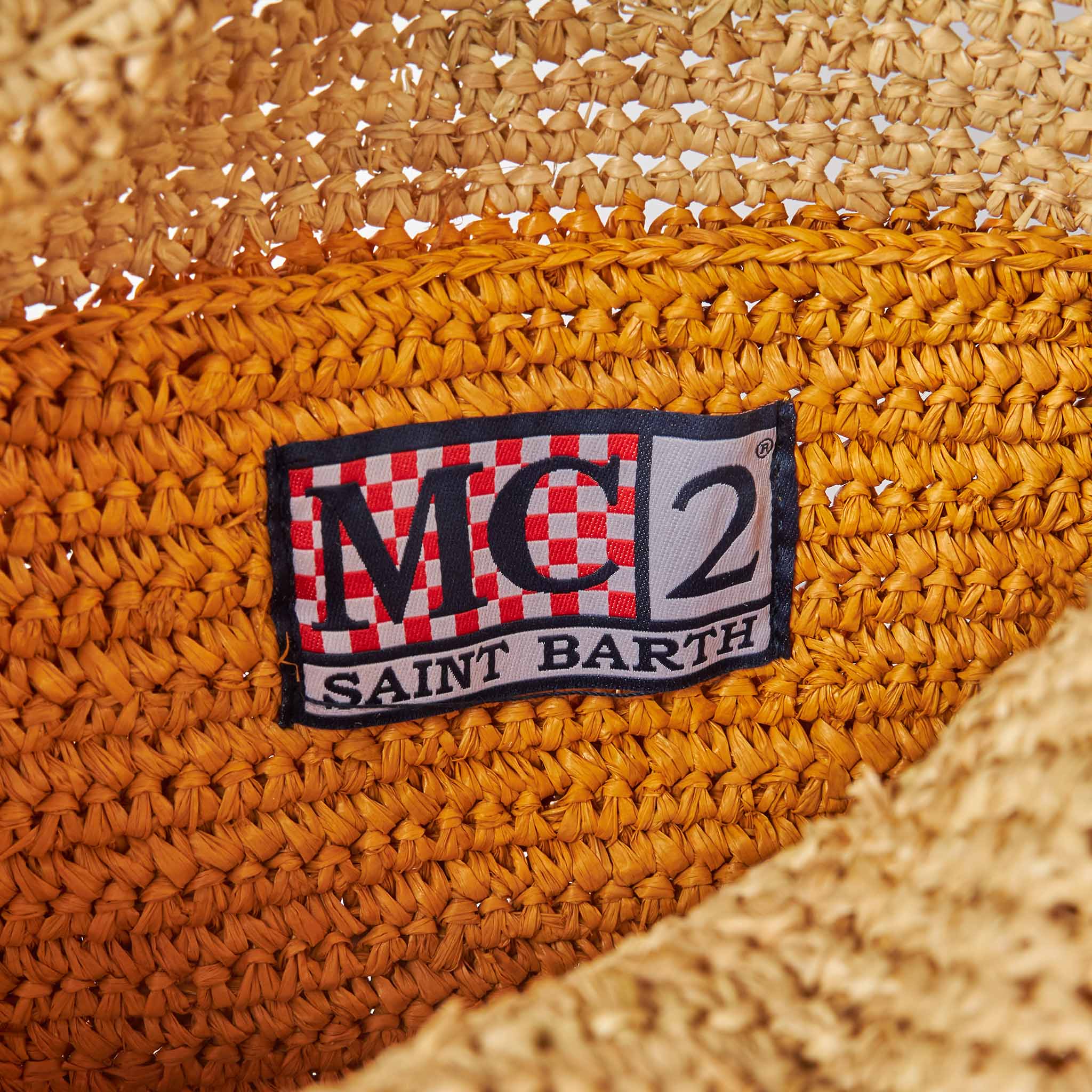 Raffia bucket bag with multicolor stripes and embroidery - Image 5