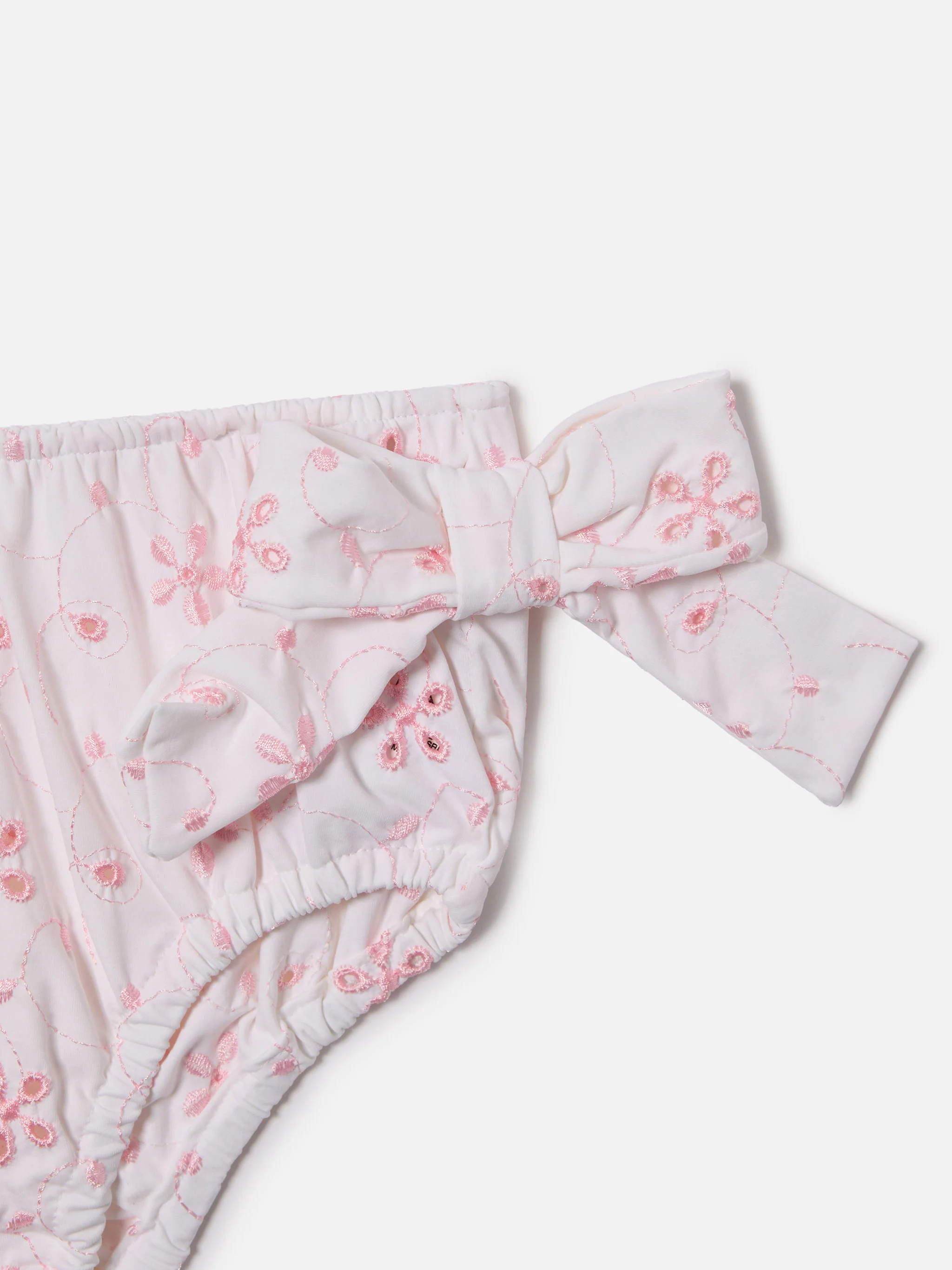 Rainbow swim bloomer in broderie anglaise with floral pattern - Image 3