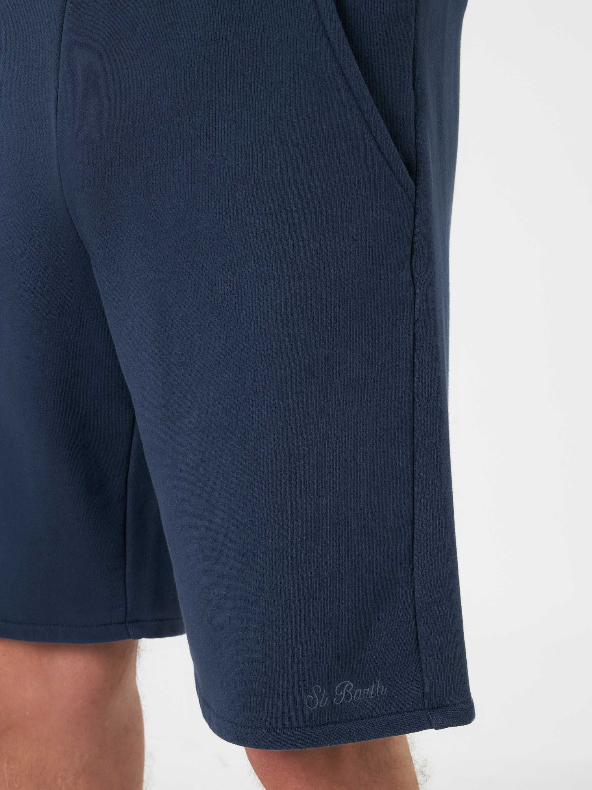 Randle navy blue cotton fleece Bermuda shorts - Image 2