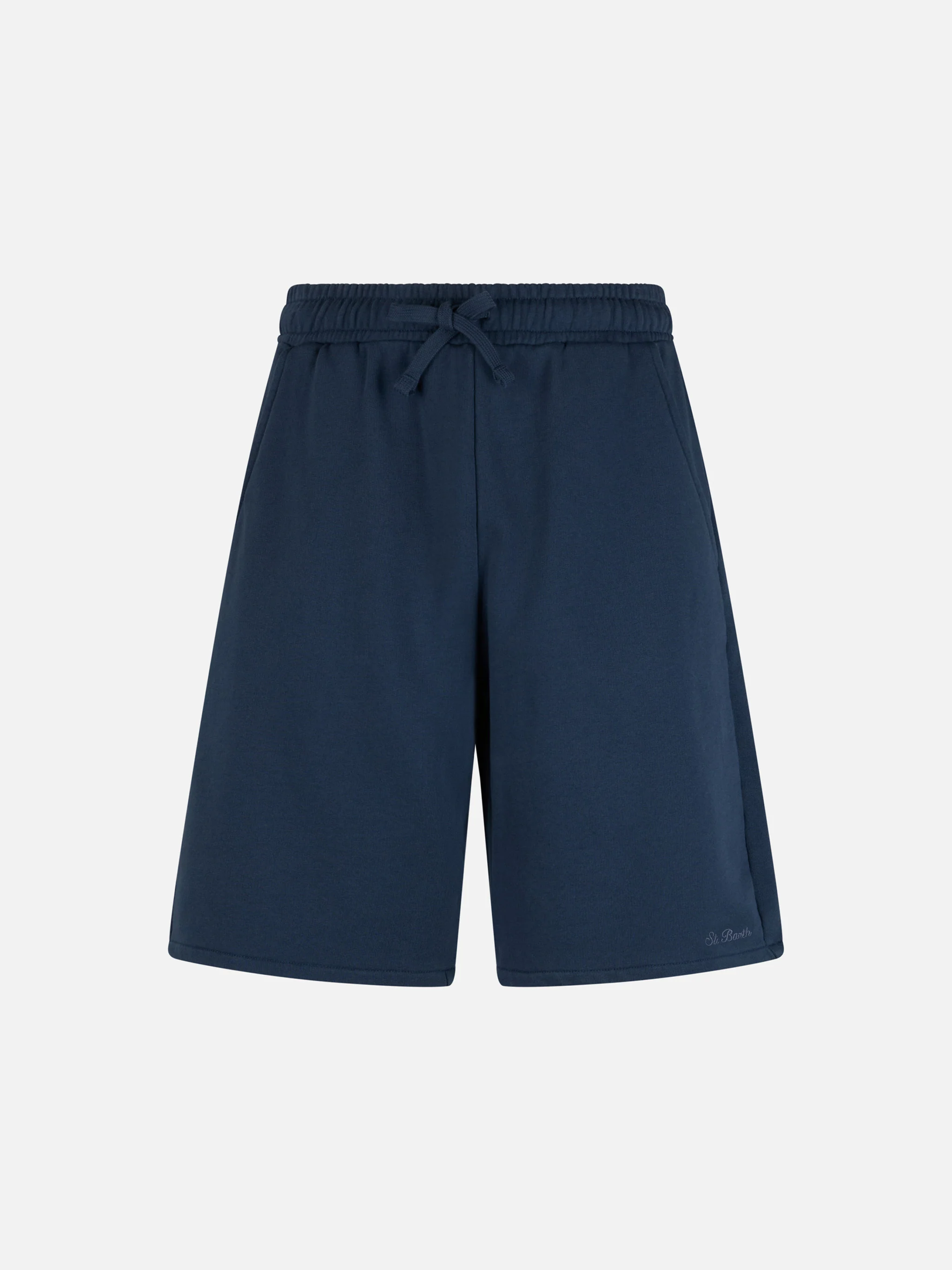 Randle navy blue cotton fleece Bermuda shorts - Image 4