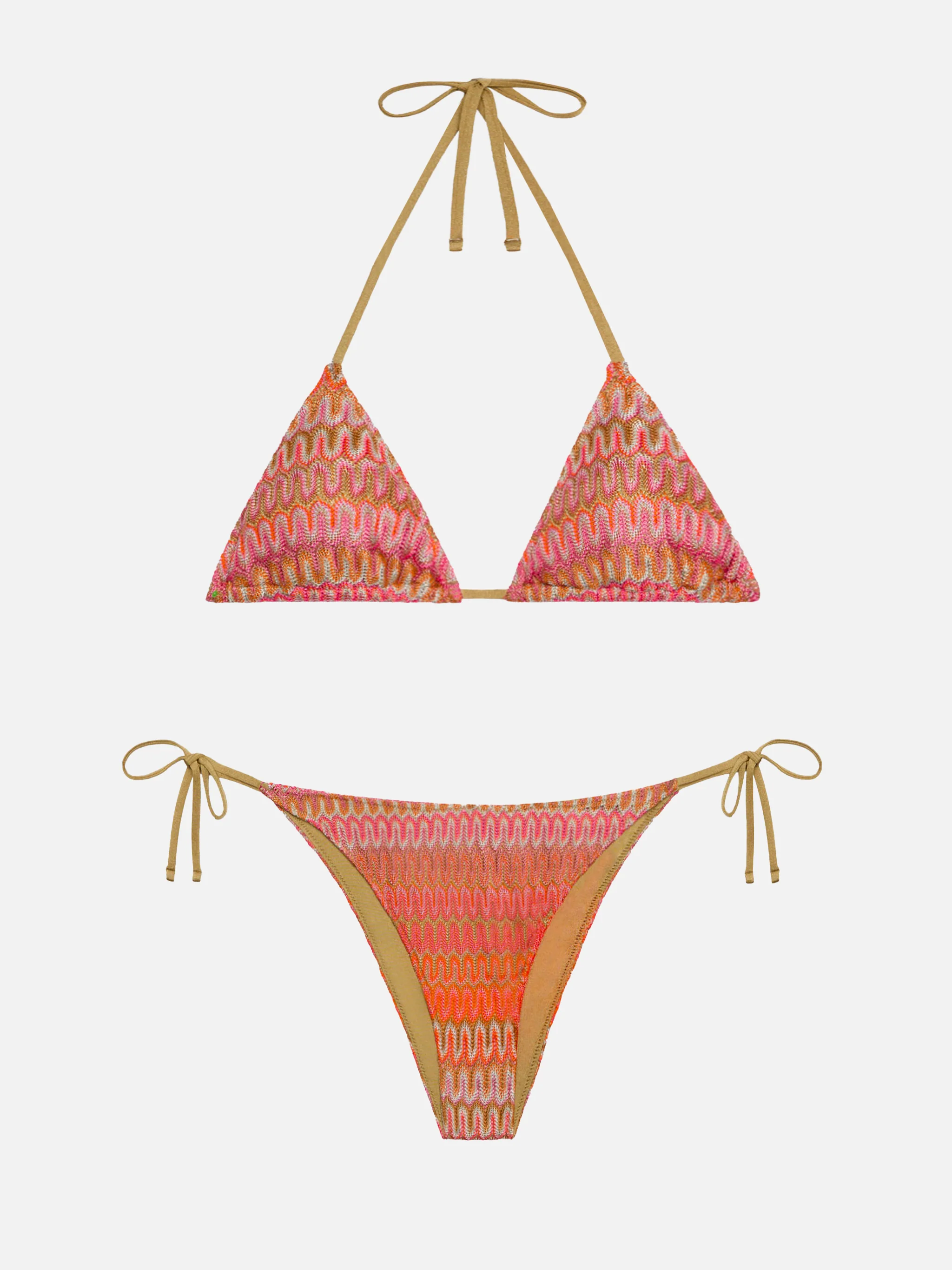 Raschel knit classic bikini Seline Elea with wave pattern
