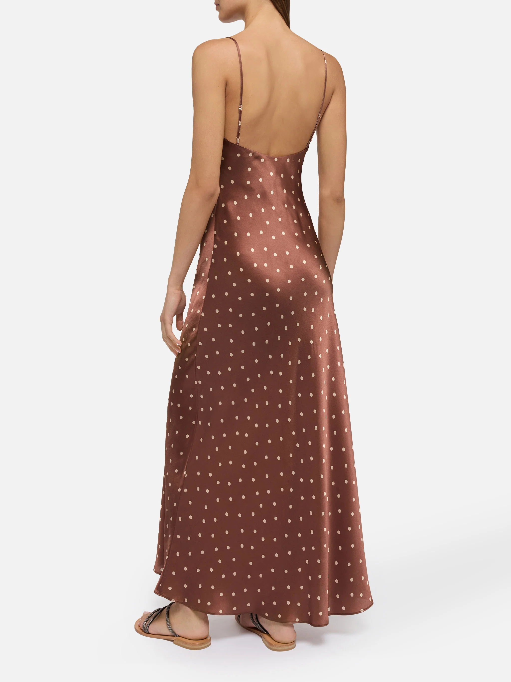 Ravel pure silk slim dress with polka dots print - Image 3