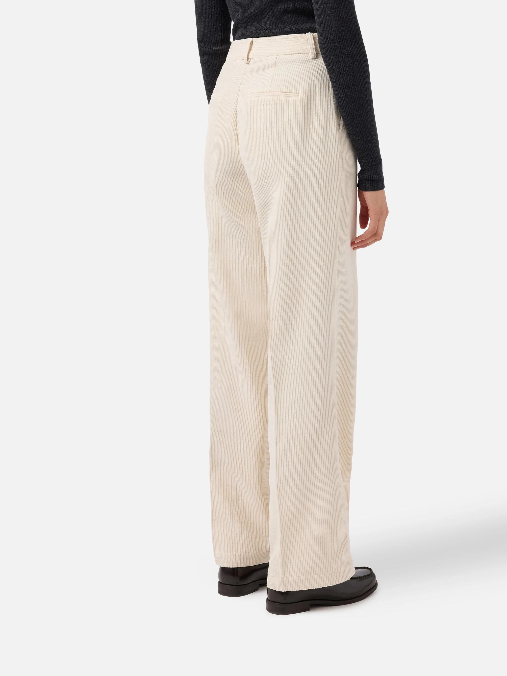 Rebella wide-leg trousers in corduroy cream white - Image 2