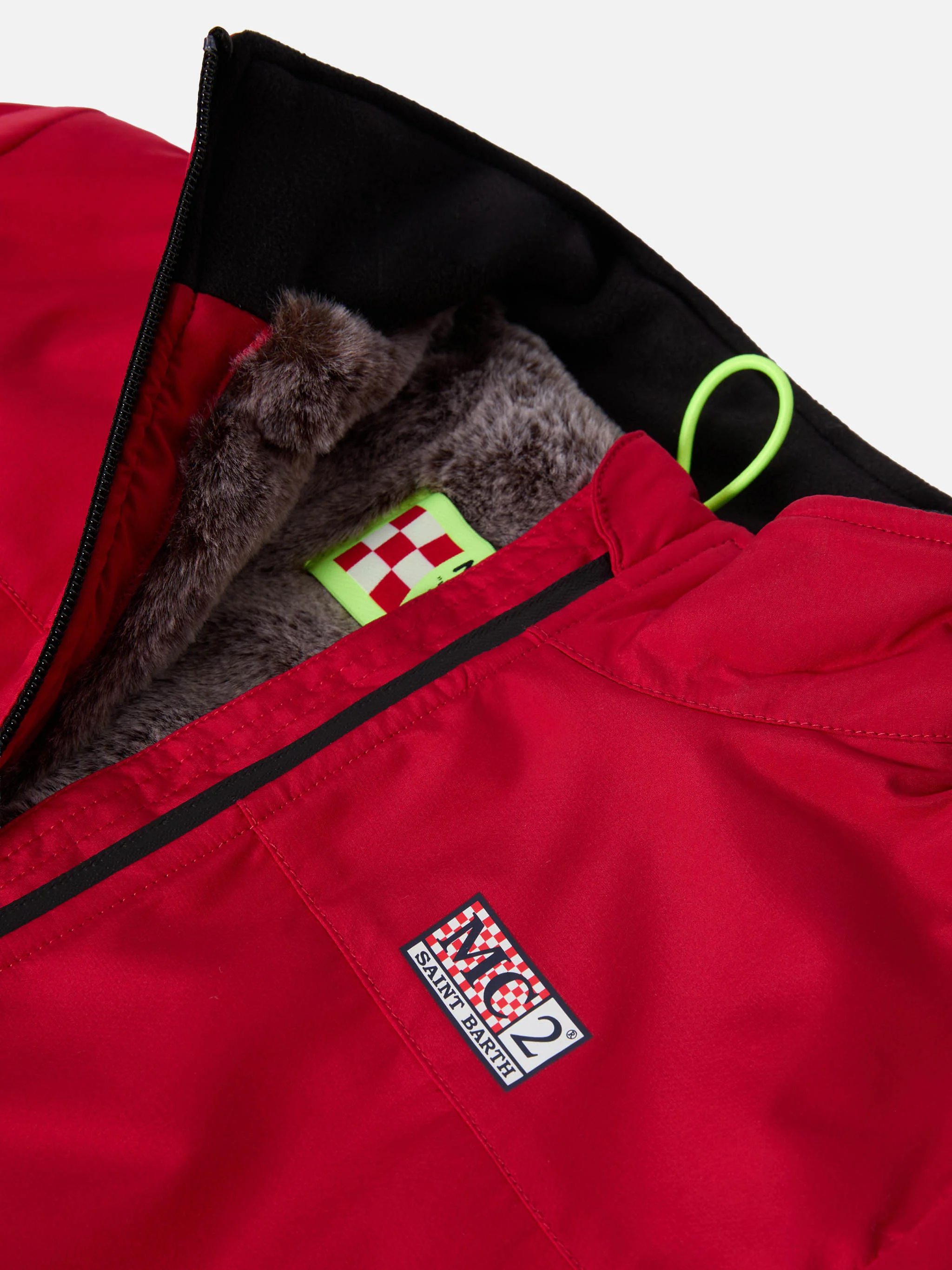 Red bomber jacket Country Jr with furry lining - Image 2