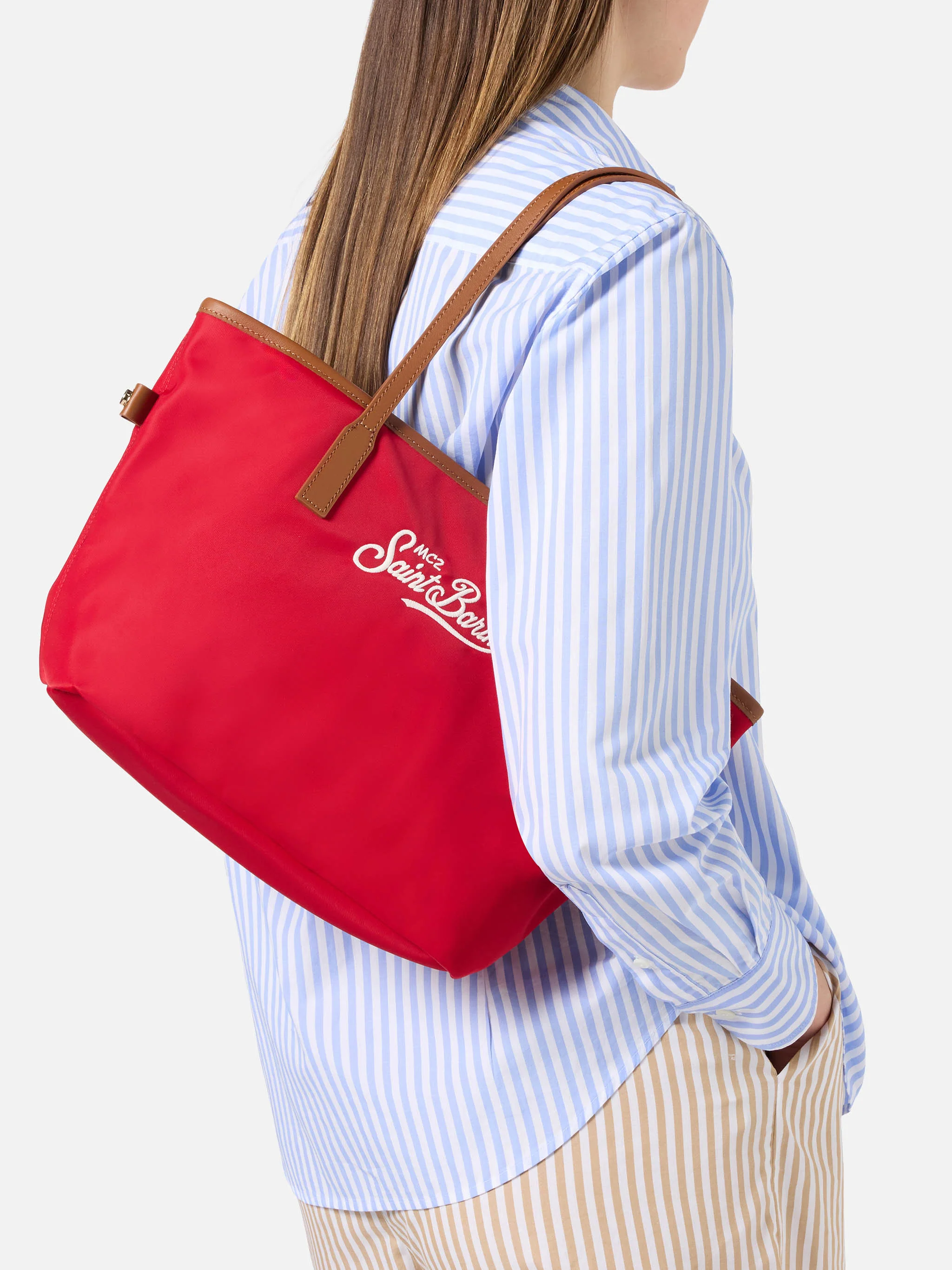 Red City medium nylon bag - Image 2