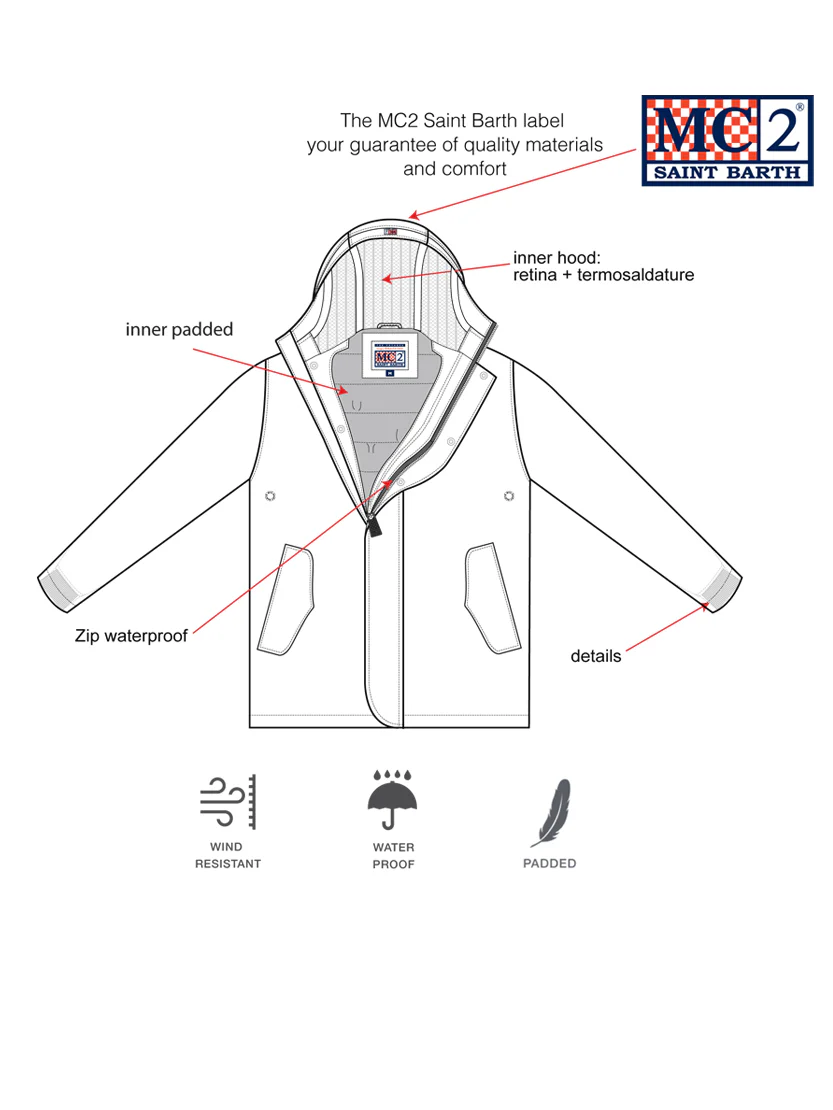 Boy hooded red parka jacket Voyager Jr - Image 4