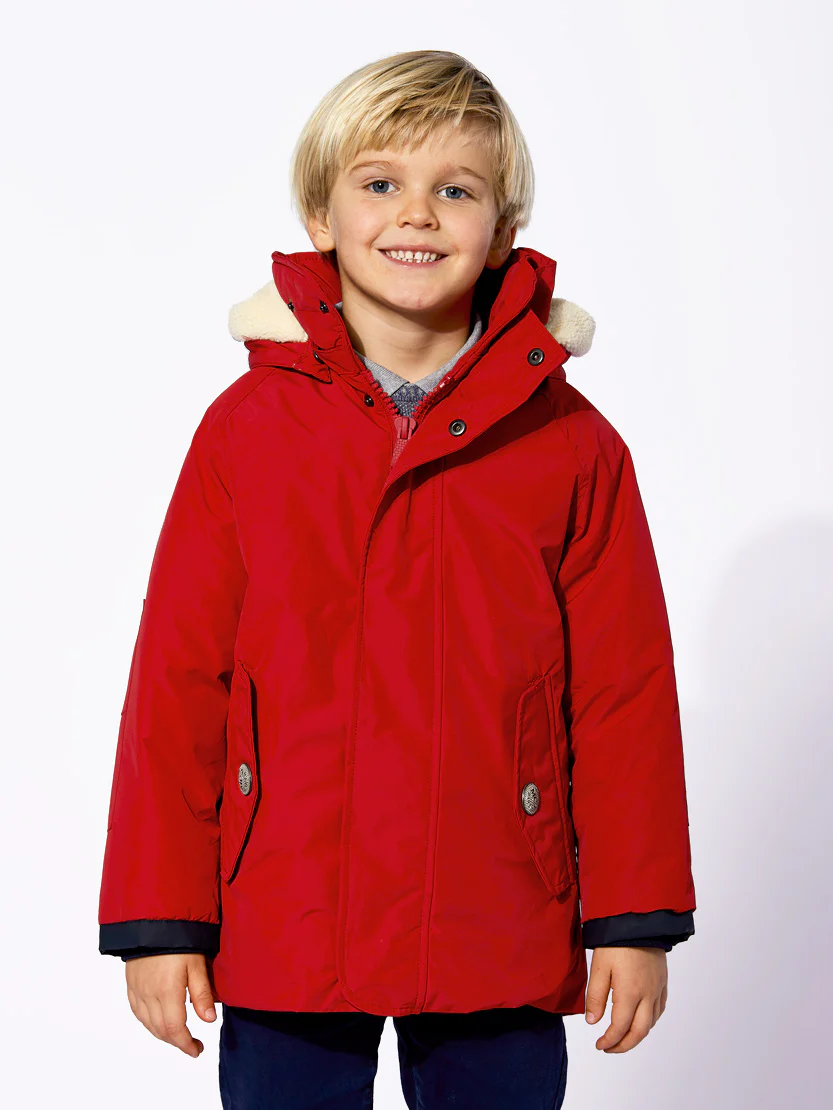 Boy hooded red parka jacket Voyager Jr - Image 5