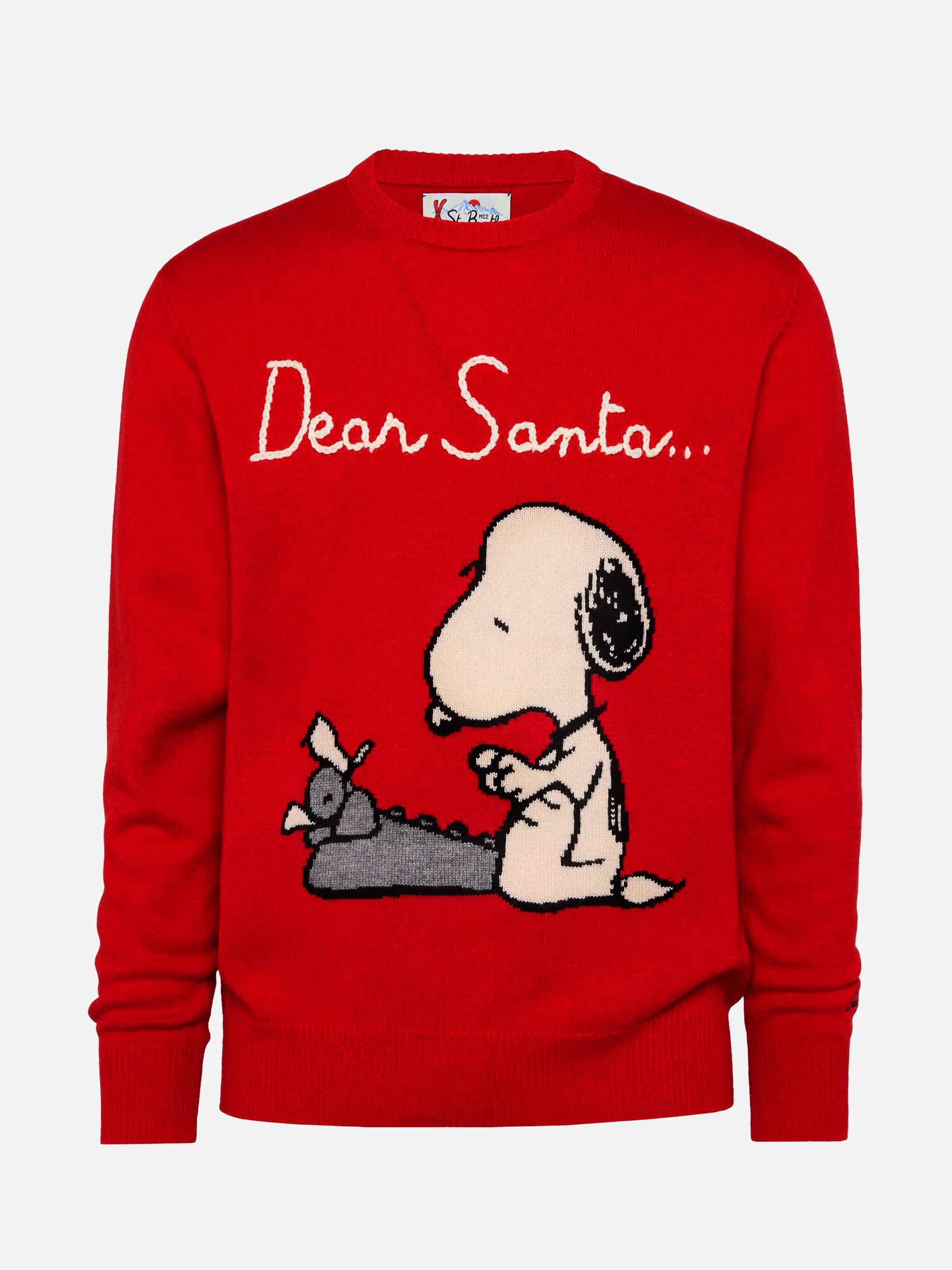 Red sweater Heron with Snoopy jacquard and embroidery | SNOOPY PEANUTS® SPECIAL EDITION - Image 4