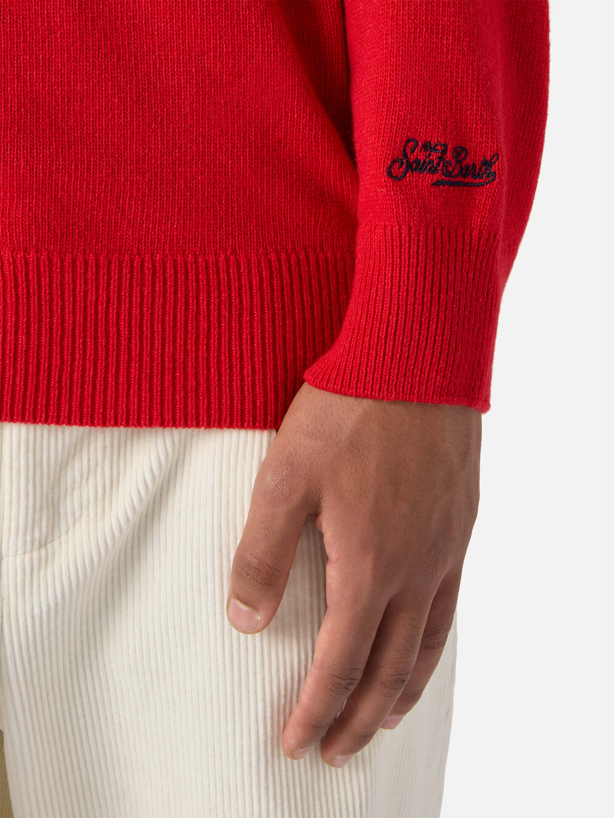 Red crewneck Heron with Vacanze di Natale jacquard | VACANZE DI NATALE SPECIAL EDITION - Image 4