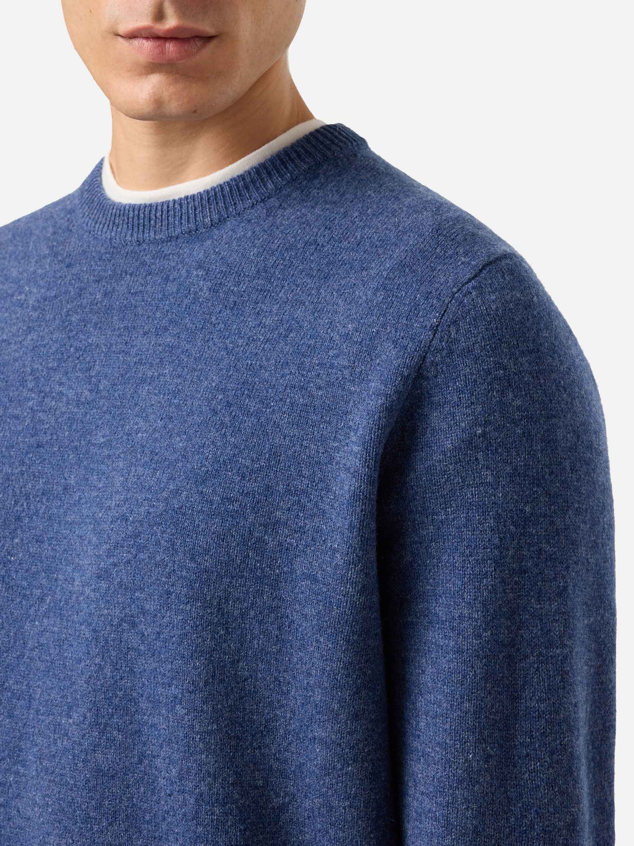 Regent 100% LAMBSWOOL sweater in blue denim - Image 2