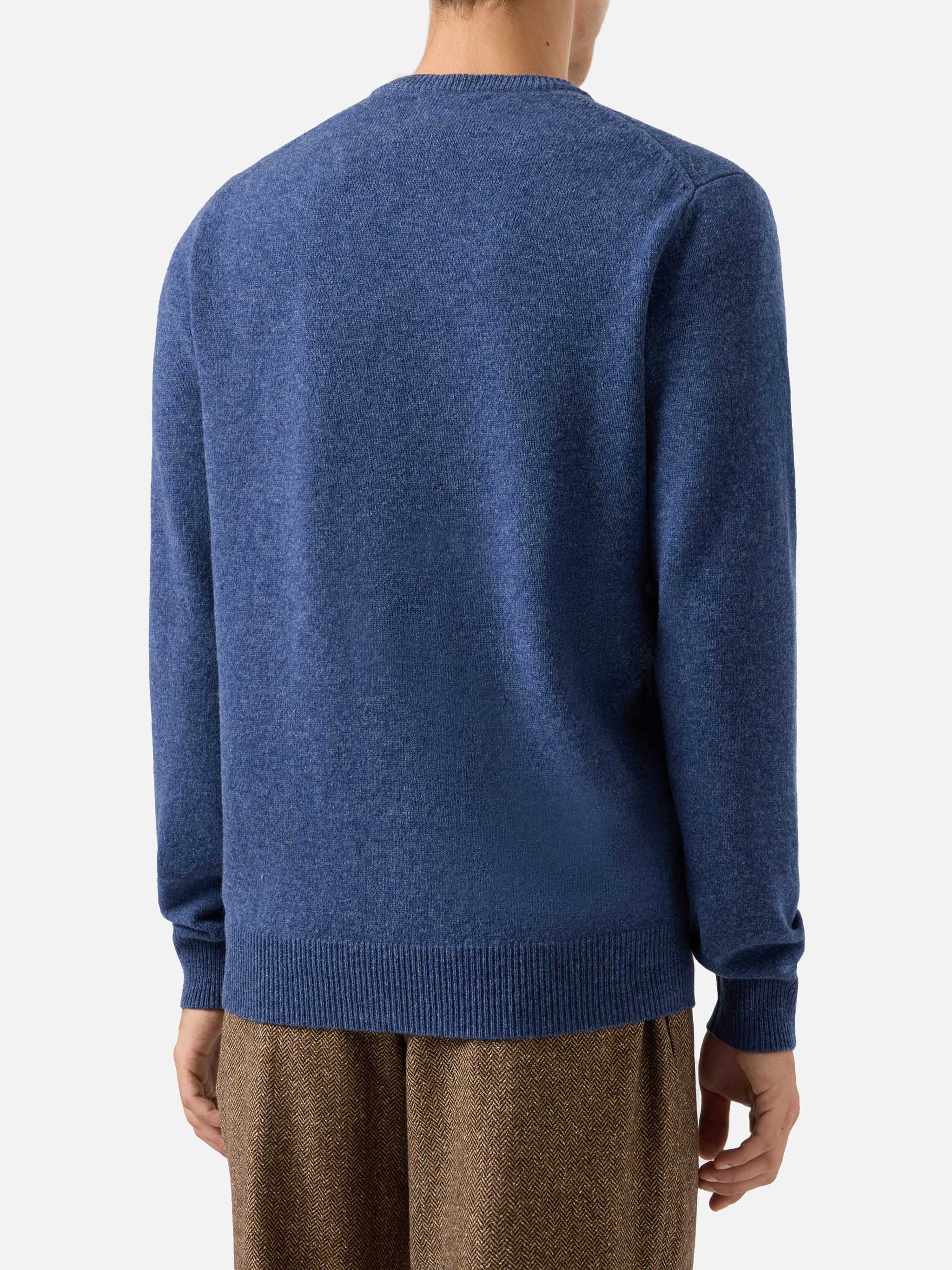 Regent 100% LAMBSWOOL sweater in blue denim - Image 3