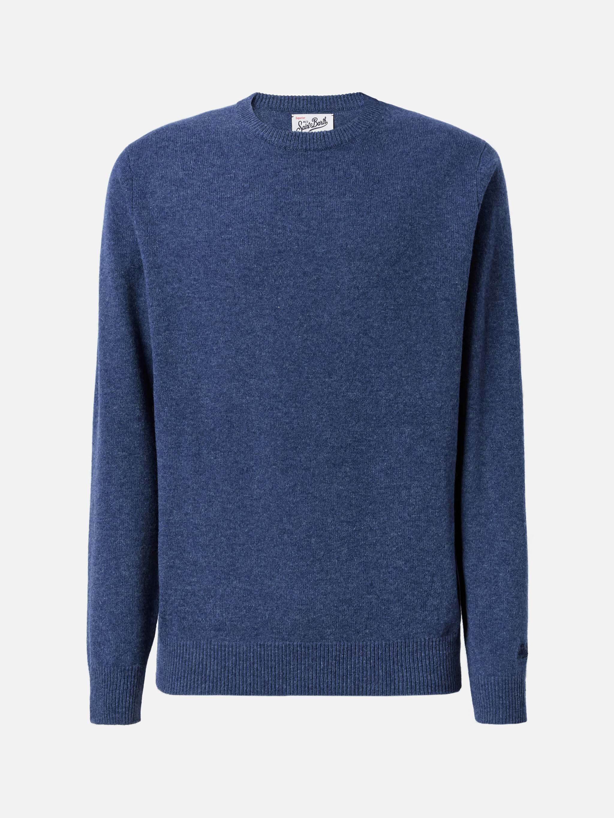 Regent 100% LAMBSWOOL sweater in blue denim - Image 5