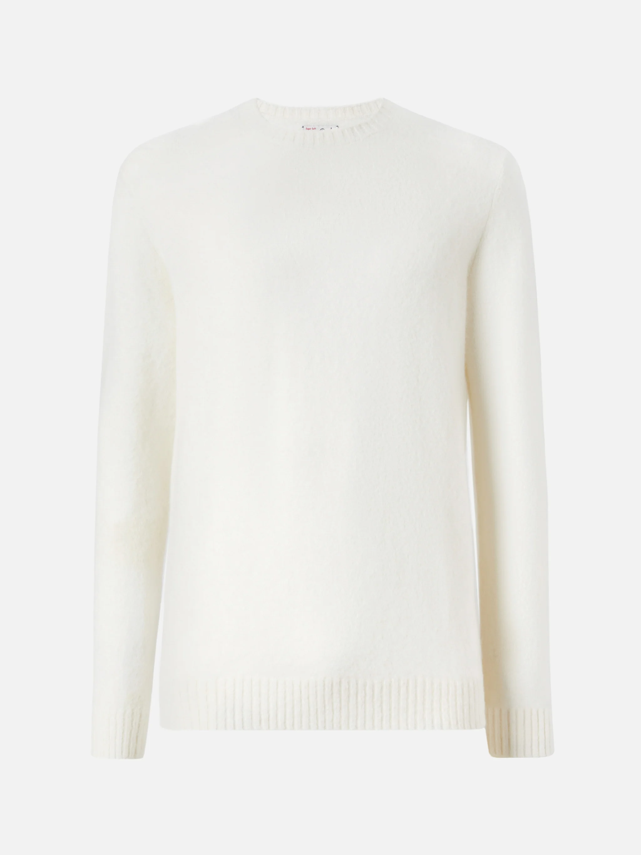 Crewneck sweater Regent in white STRETCH ALPACA - Image 5