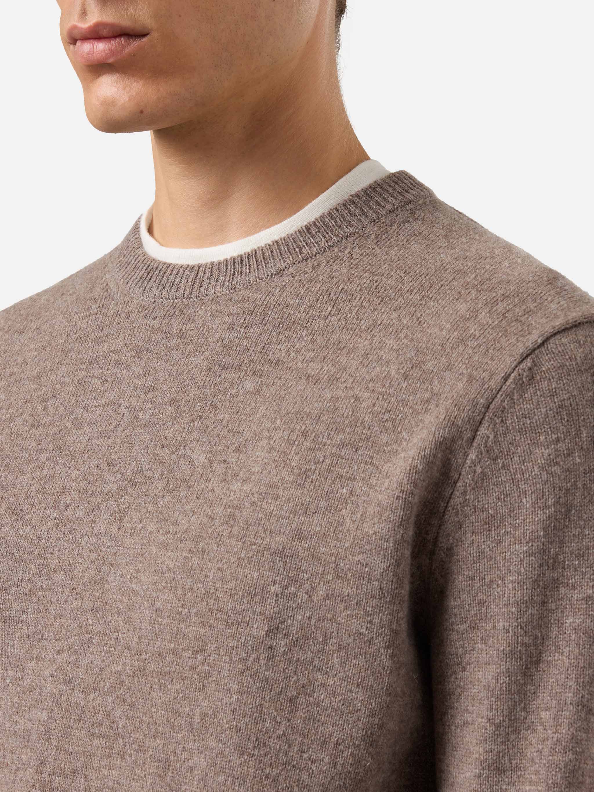 Regent 100% LAMBSWOOL sweater in nut brown - Image 2