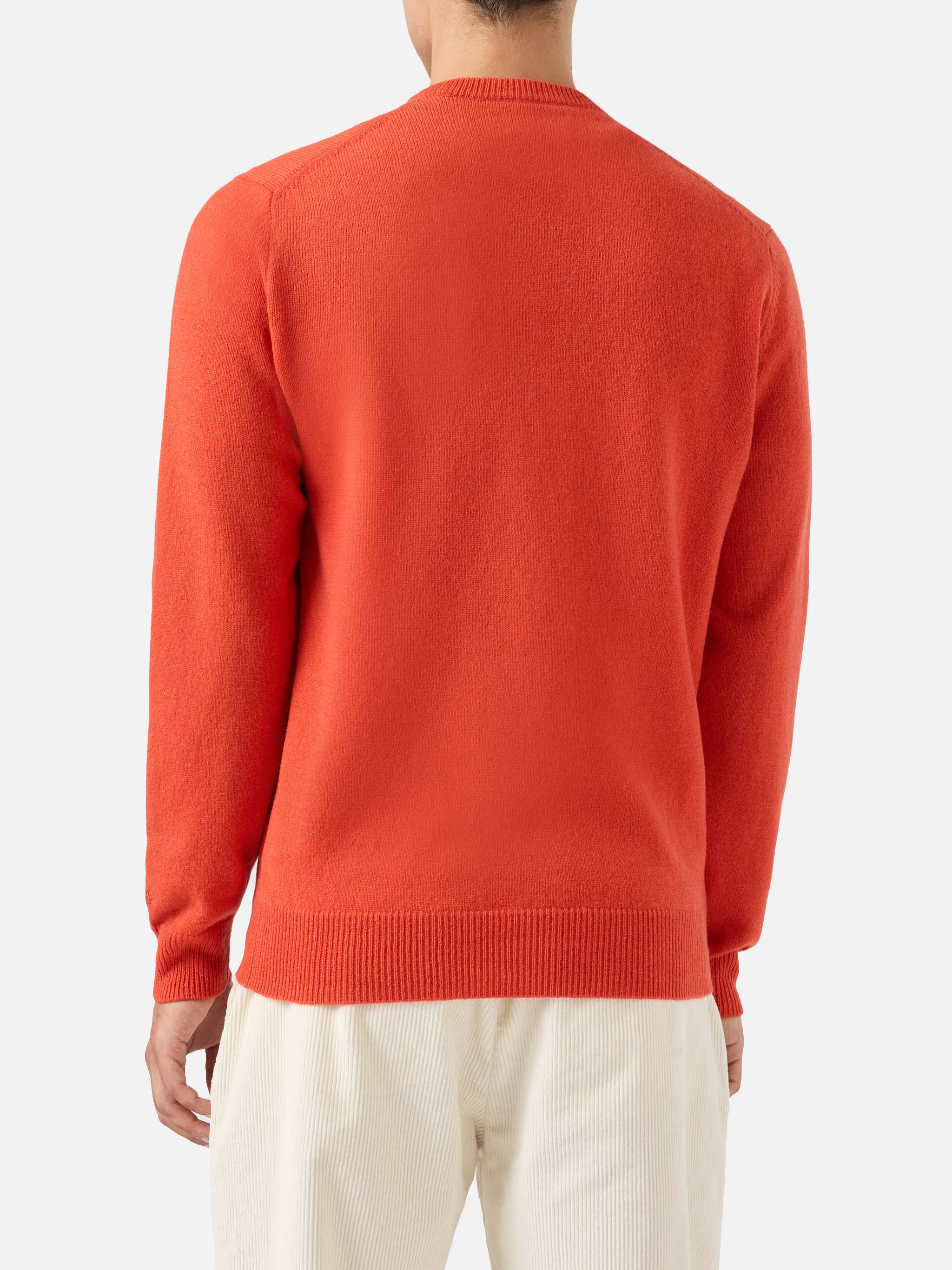 Regent 100% LAMBSWOOL sweater in orange - Image 3