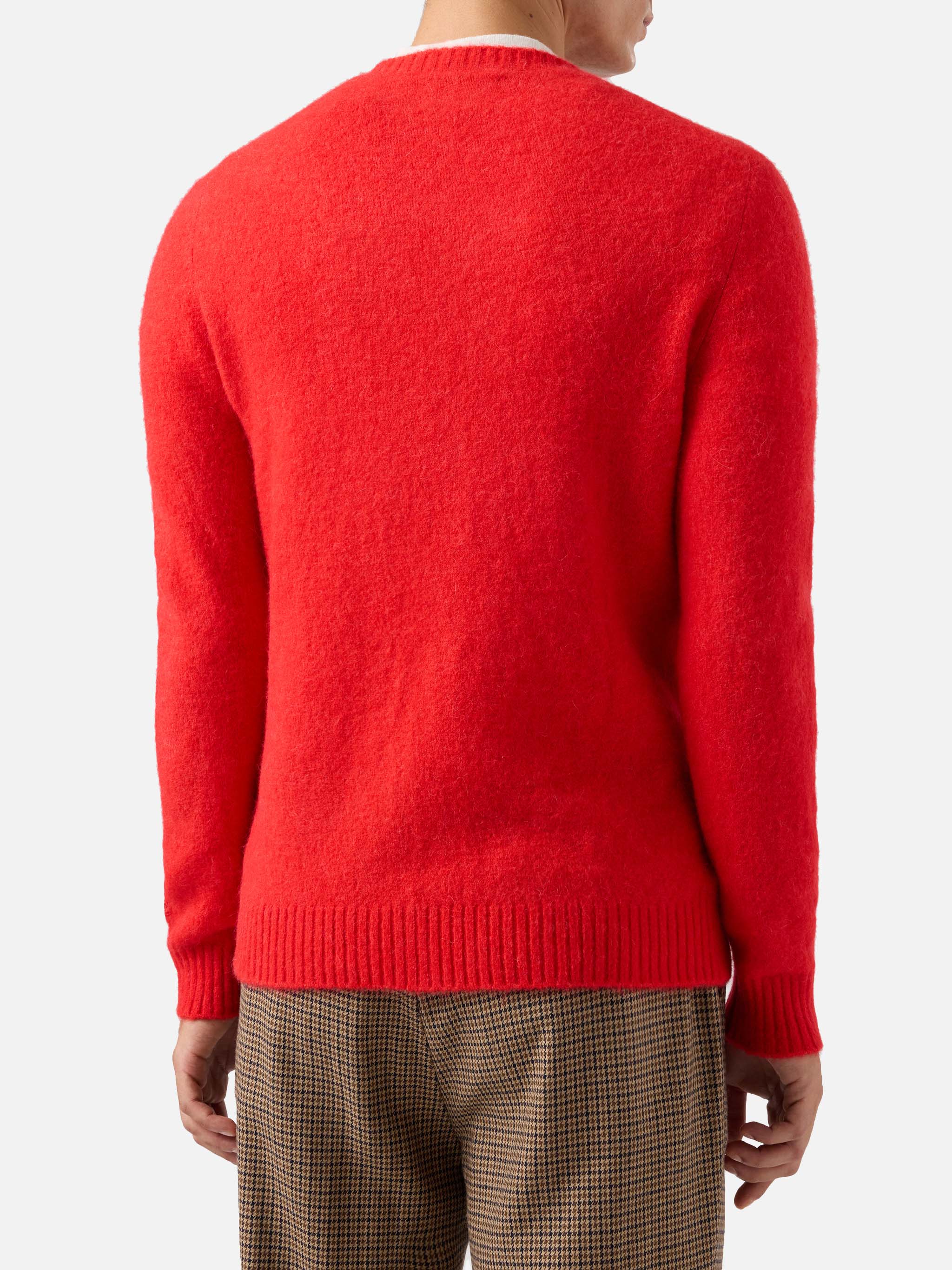 Crewneck sweater Regent in red STRETCH ALPACA - Image 3