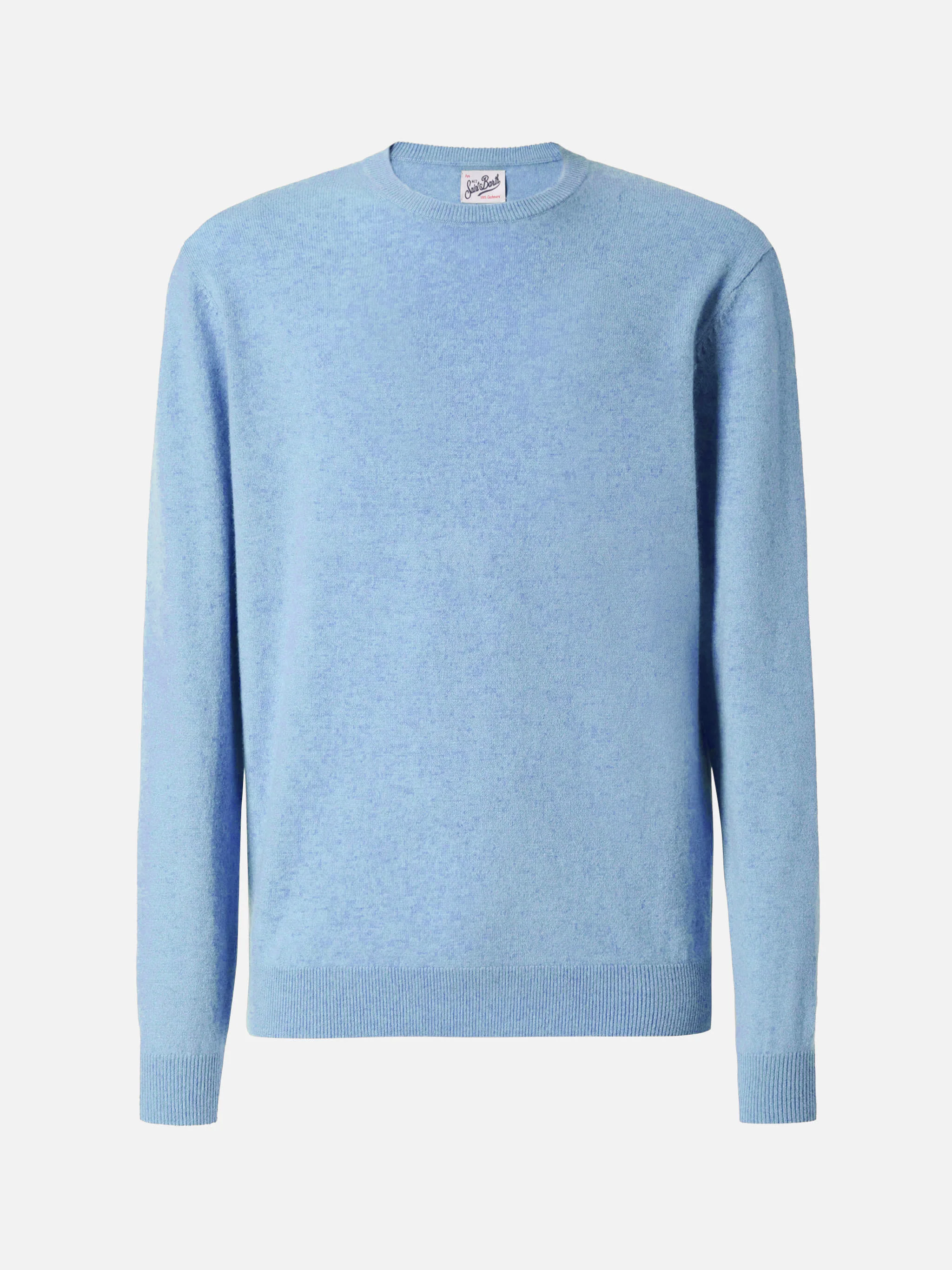 Regent crewneck sweater in 100% light blue CASHMERE - Image 5