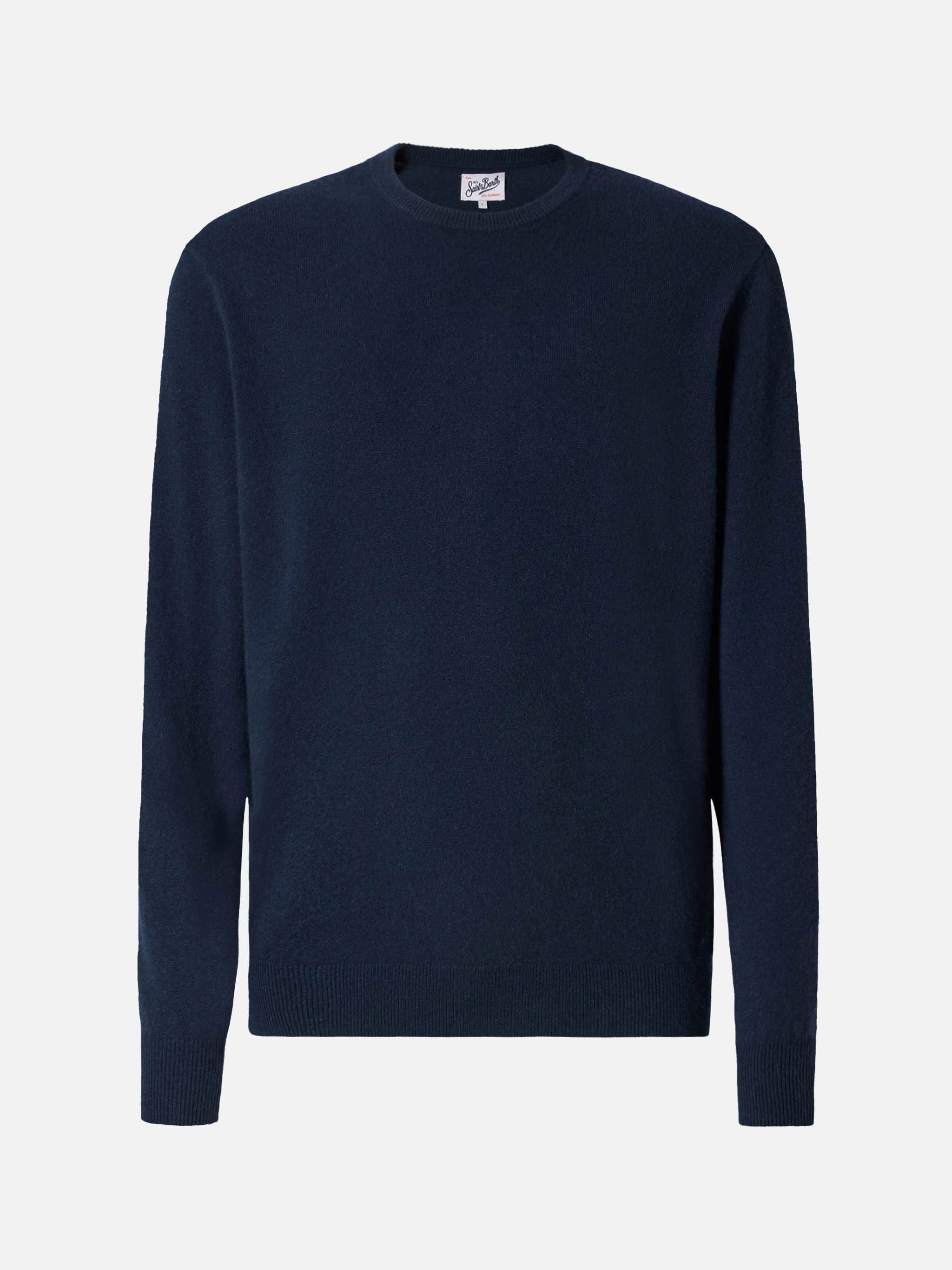 Regent crewneck sweater in 100% navy blue CASHMERE - Image 5