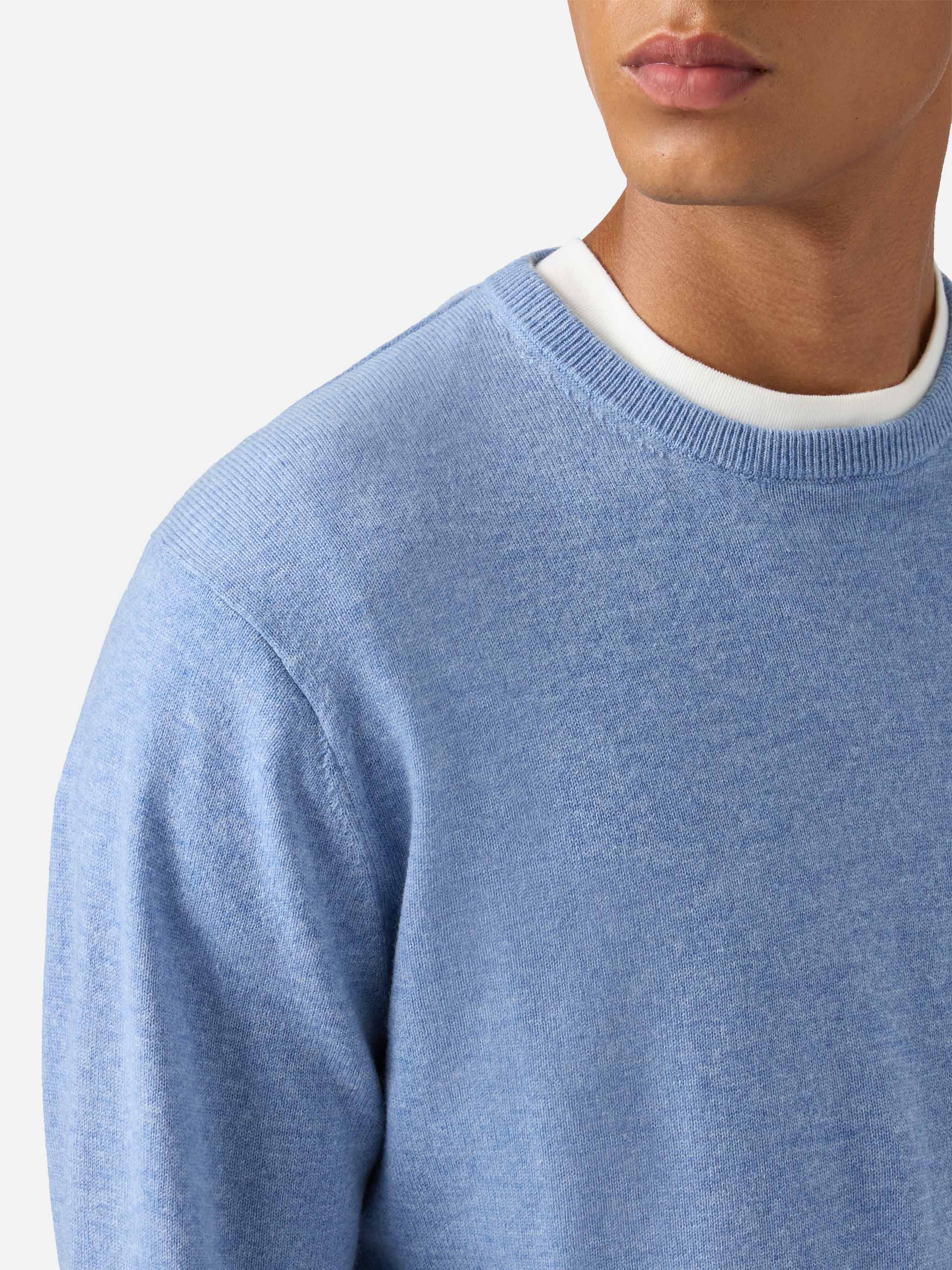 Regent sweater in dusty blue MERINO WOOL and CASHMERE - Image 2
