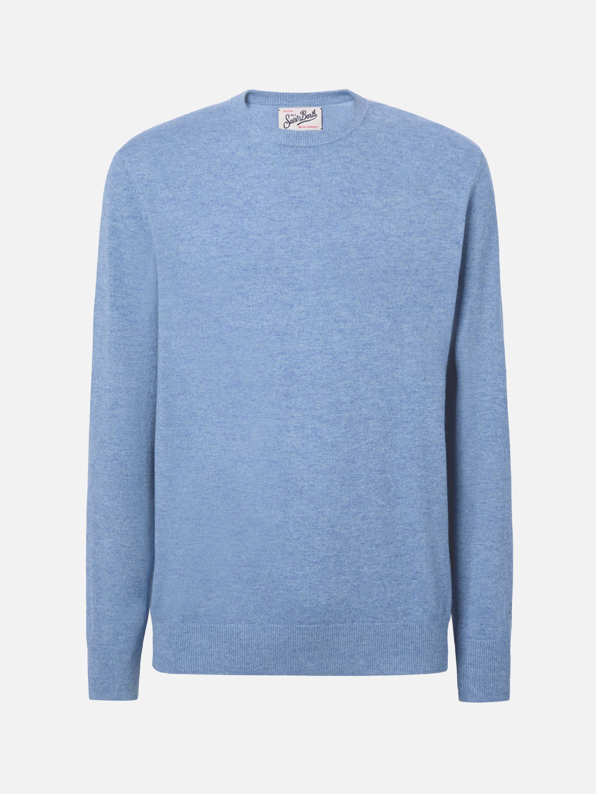 Regent sweater in dusty blue MERINO WOOL and CASHMERE - Image 5