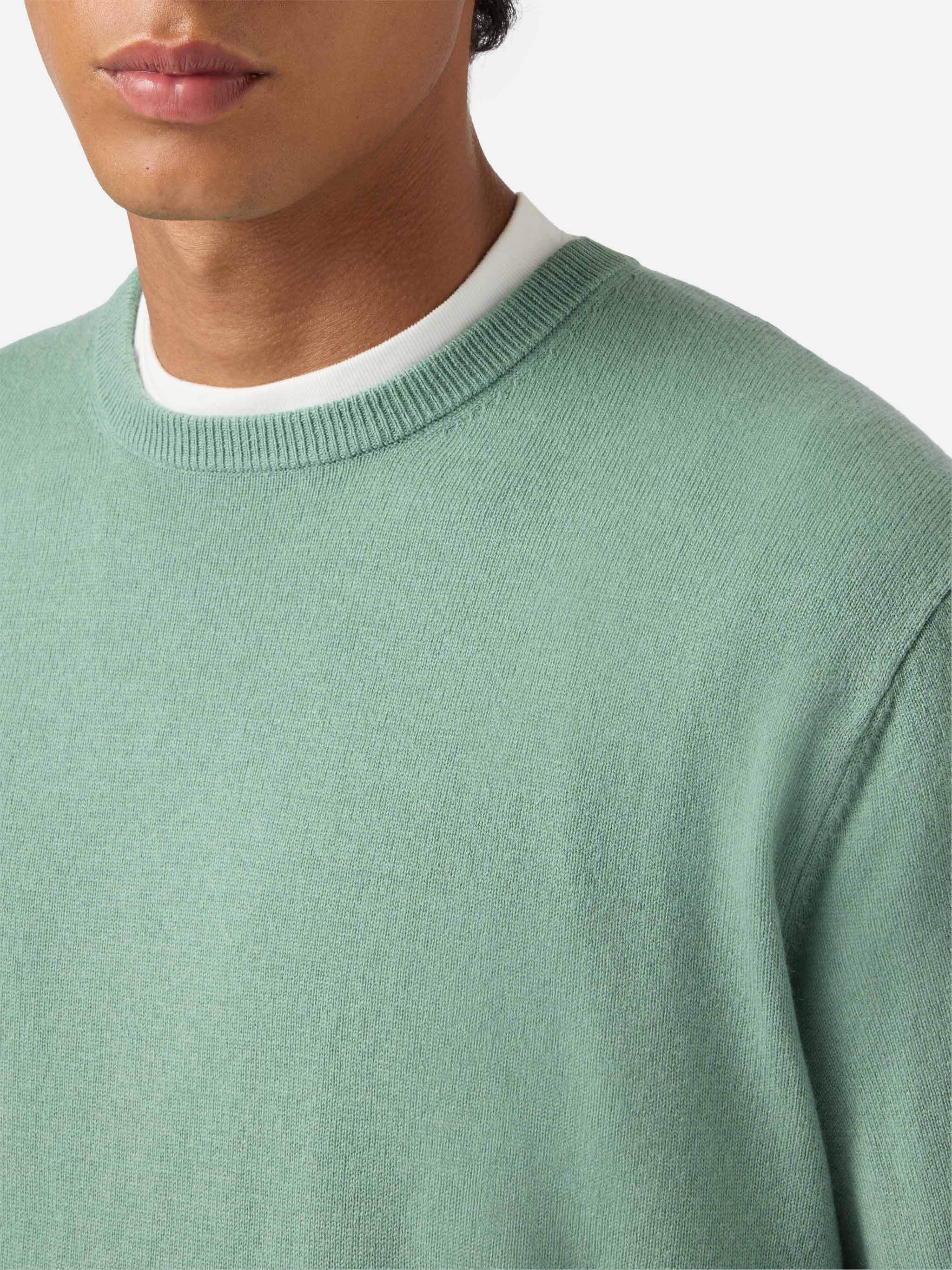Regent sweater in sage green MERINO WOOL and CASHMERE - Image 2