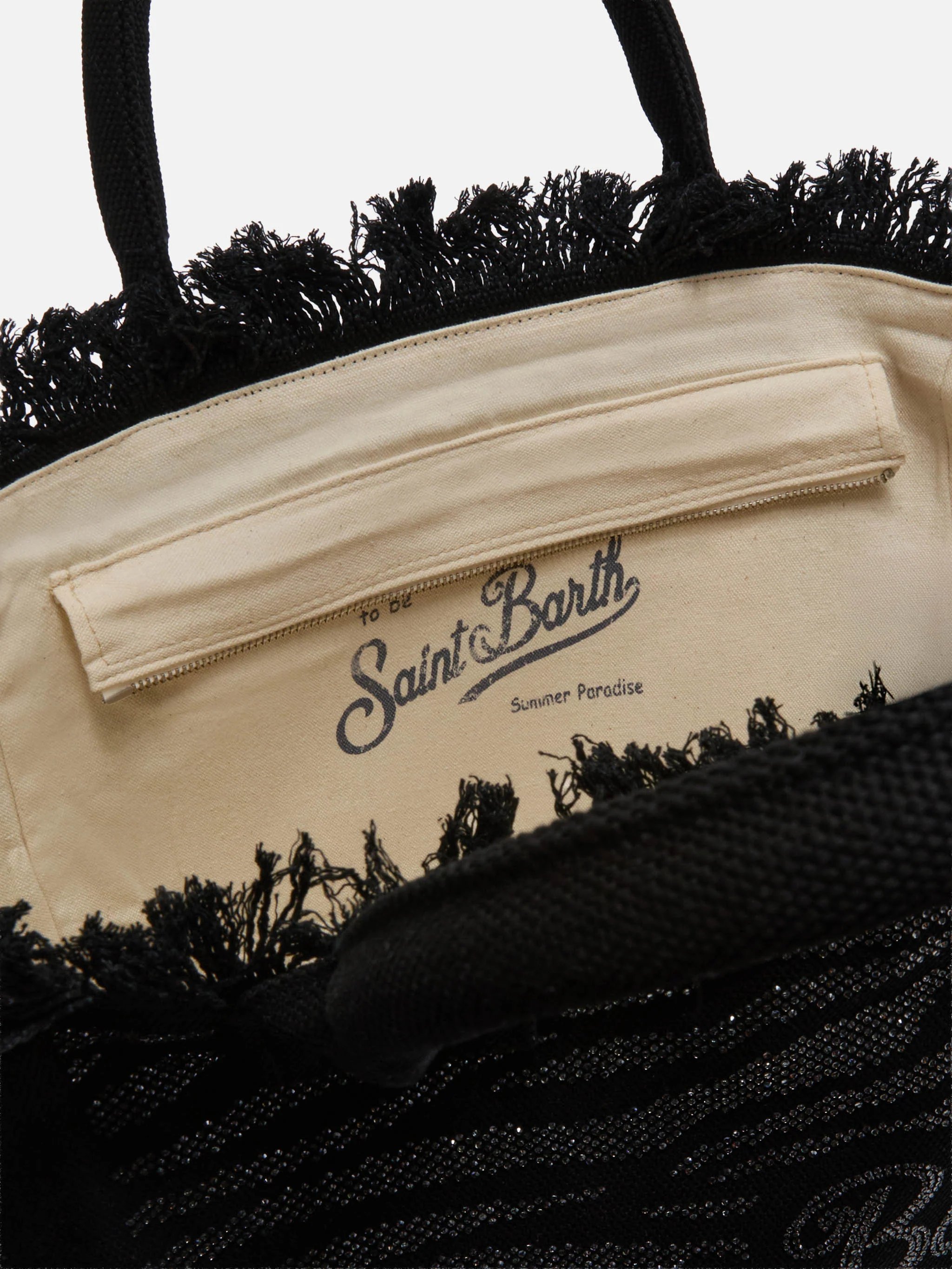 Regular Vanity canvas bag in animalier print with rhinestones - Image 4