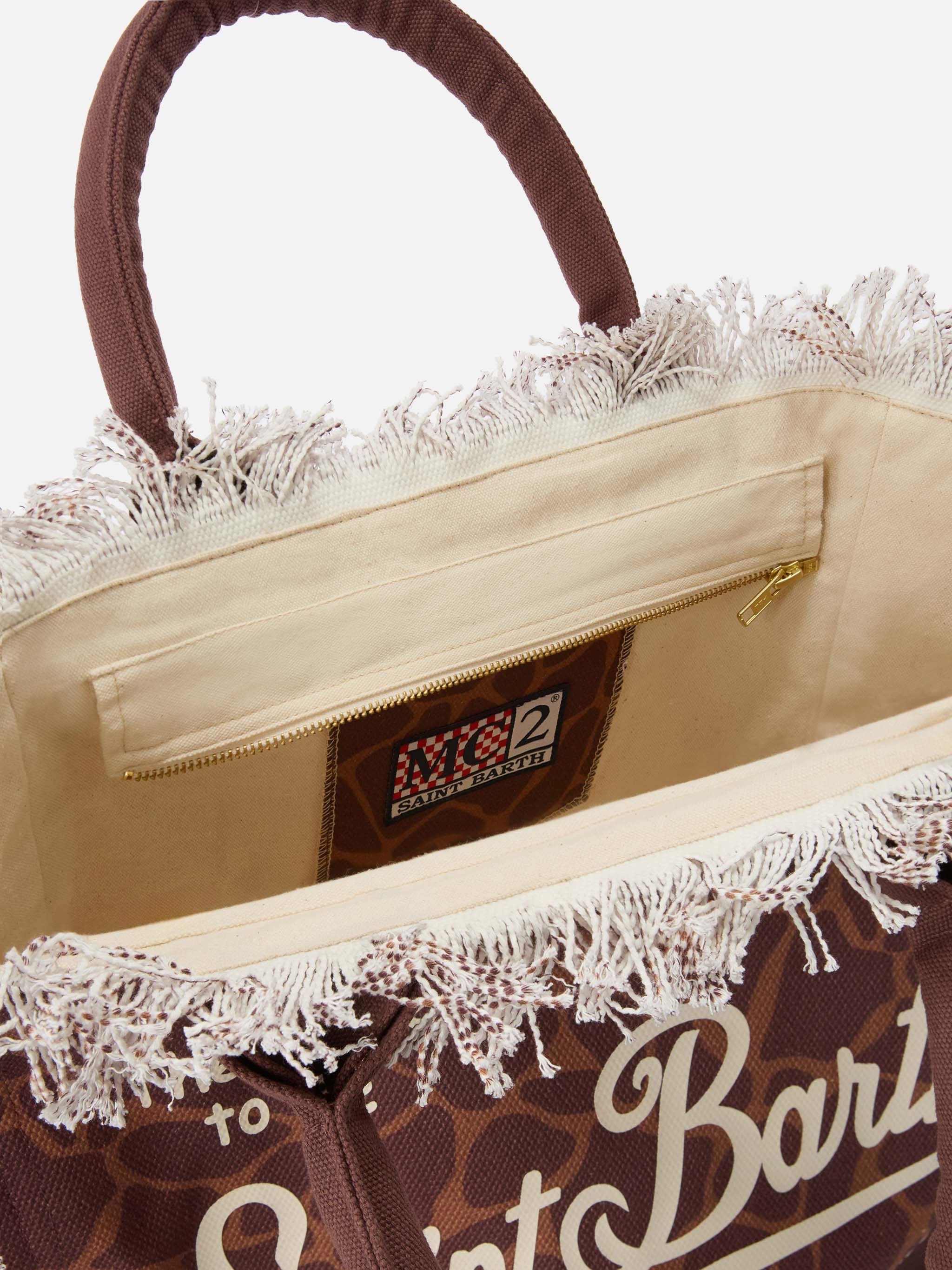Regular Vanity canvas bag with brown animal print - Image 4