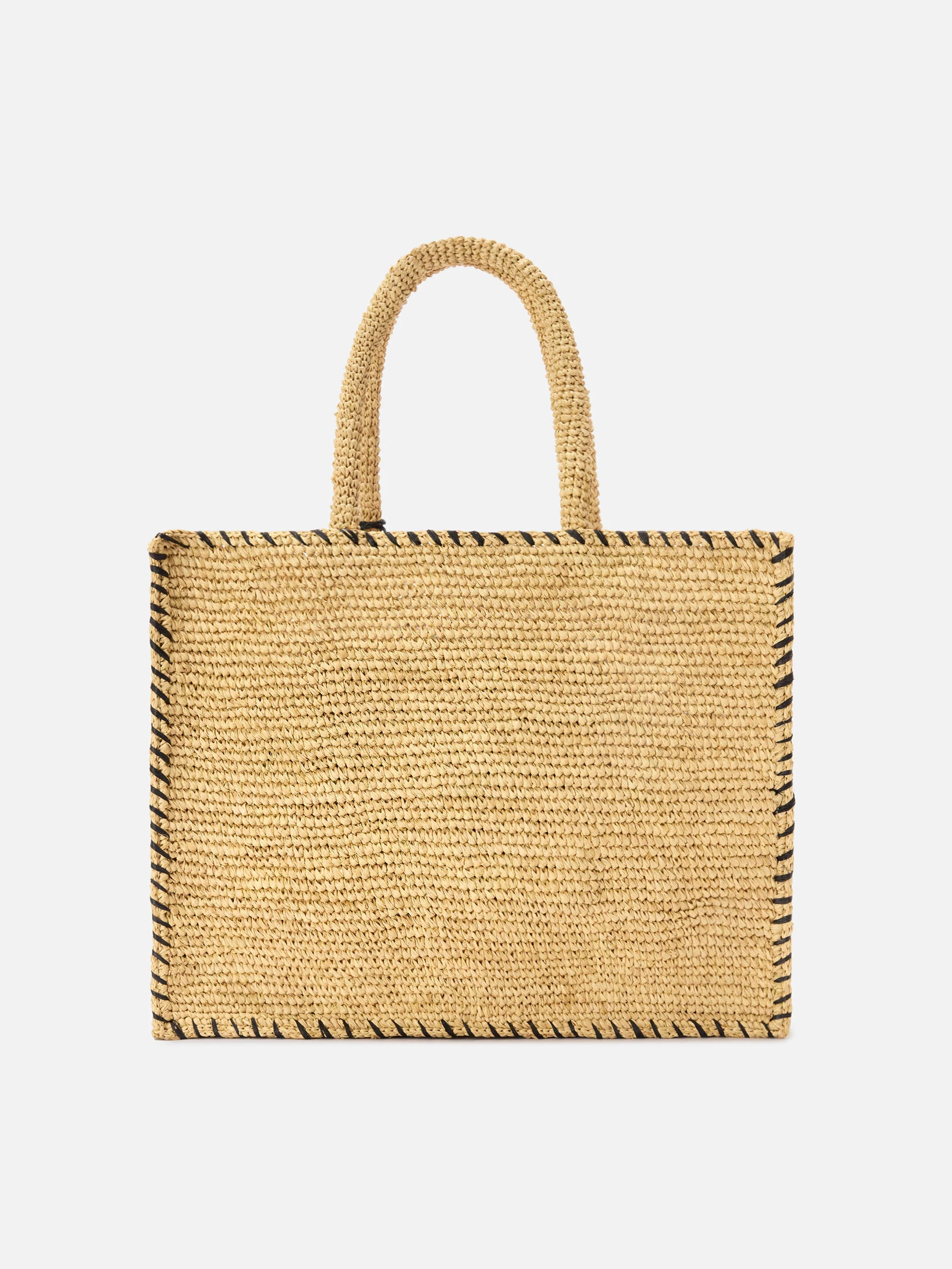 Regular Vanity raffia bag with black details - Image 4