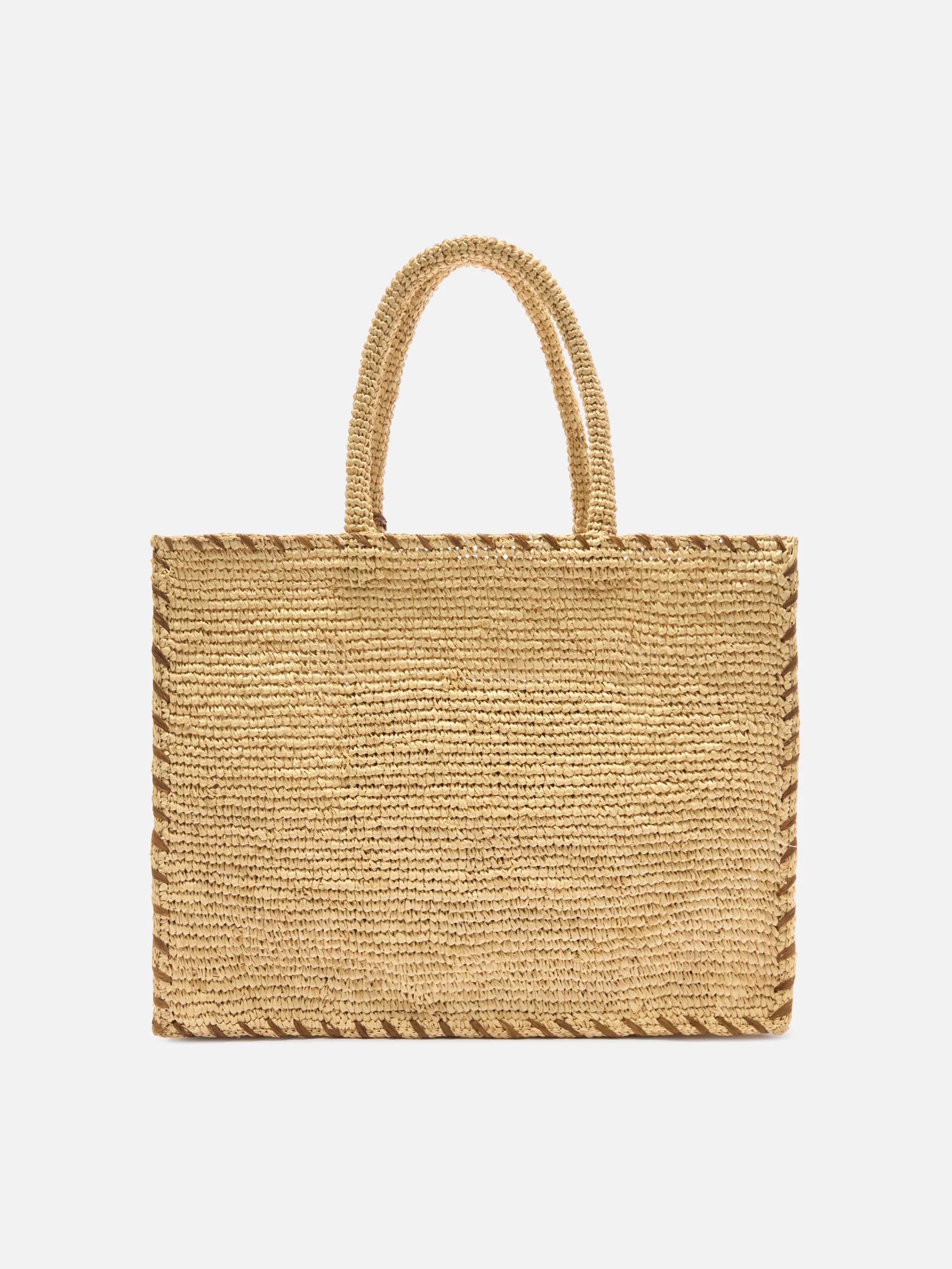 Regular Vanity raffia bag with brown details - Image 4