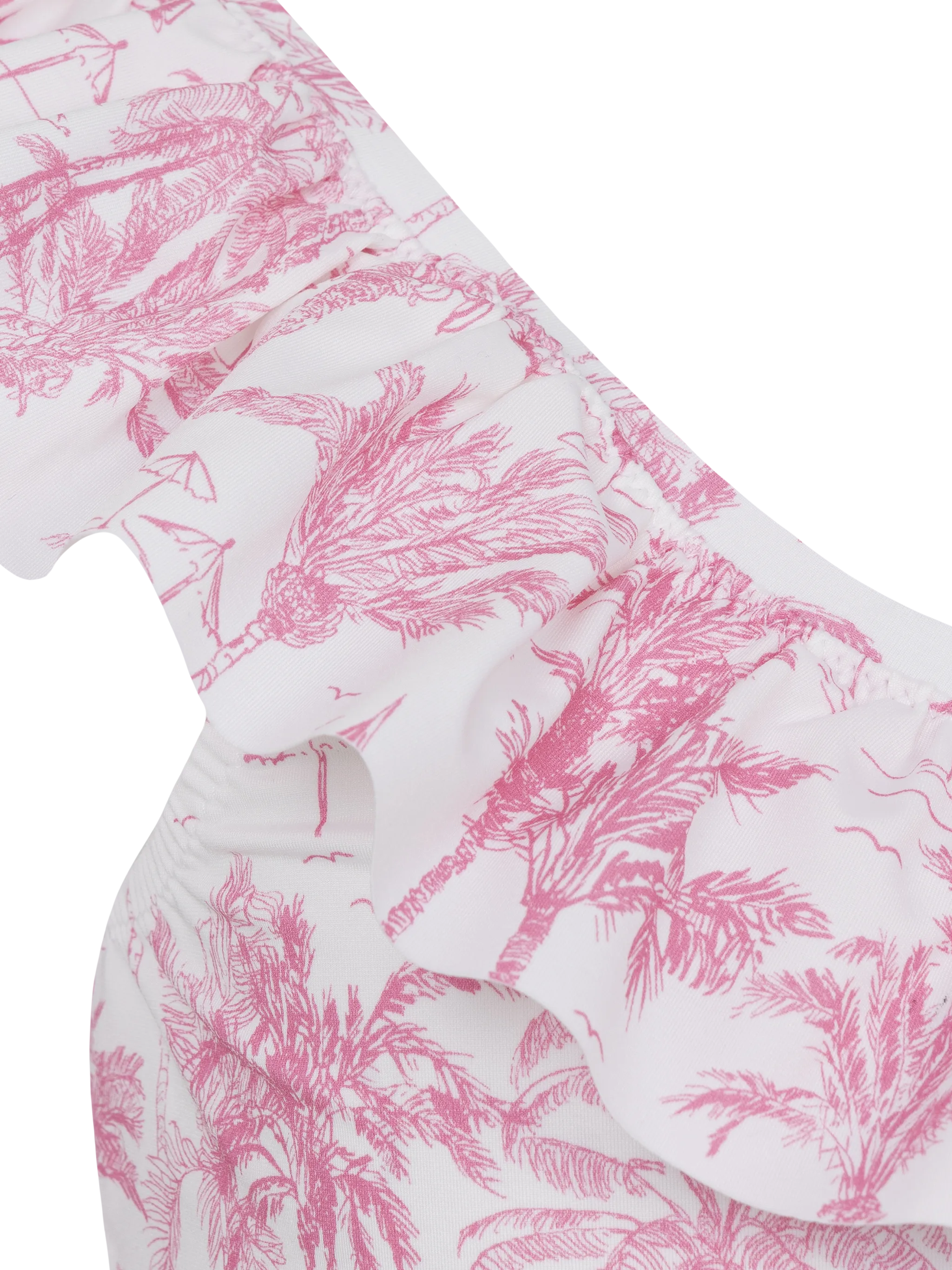 Rey one shoulder ruffled bikini with toile de jouy print - Image 3