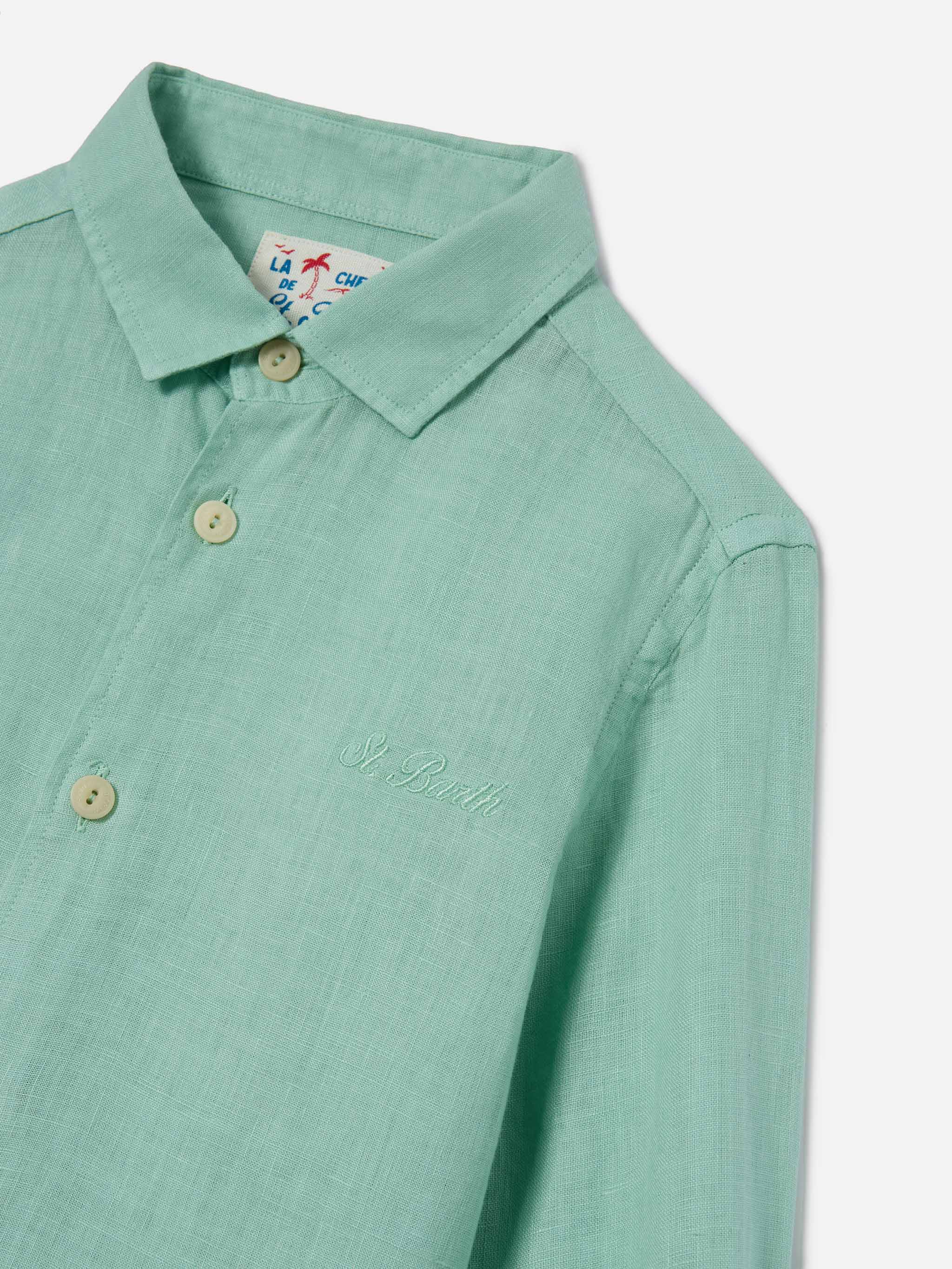 Sage green Agnes shirt in linen - Image 3