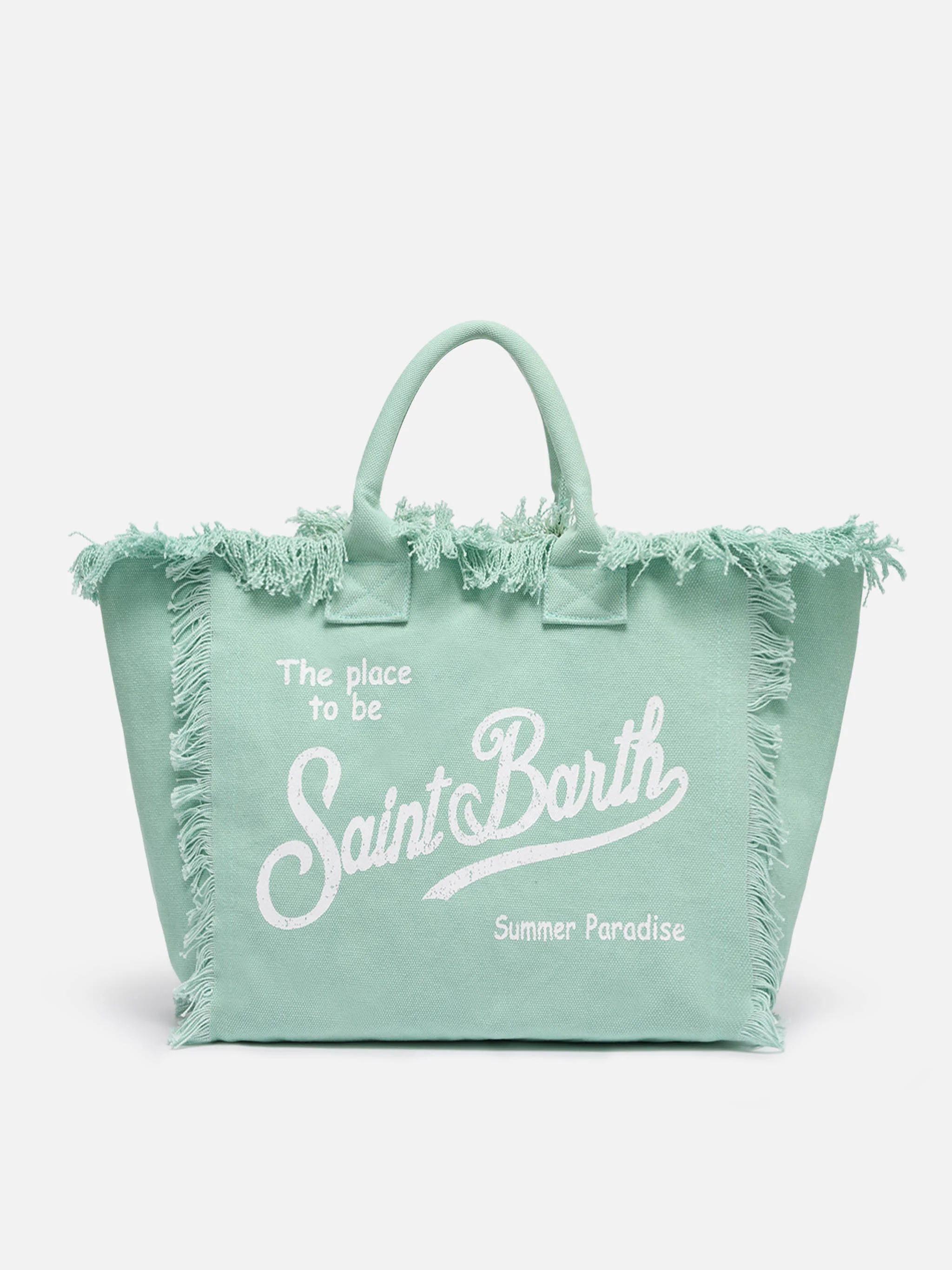 Sage green cotton canvas Vanity tote bag
