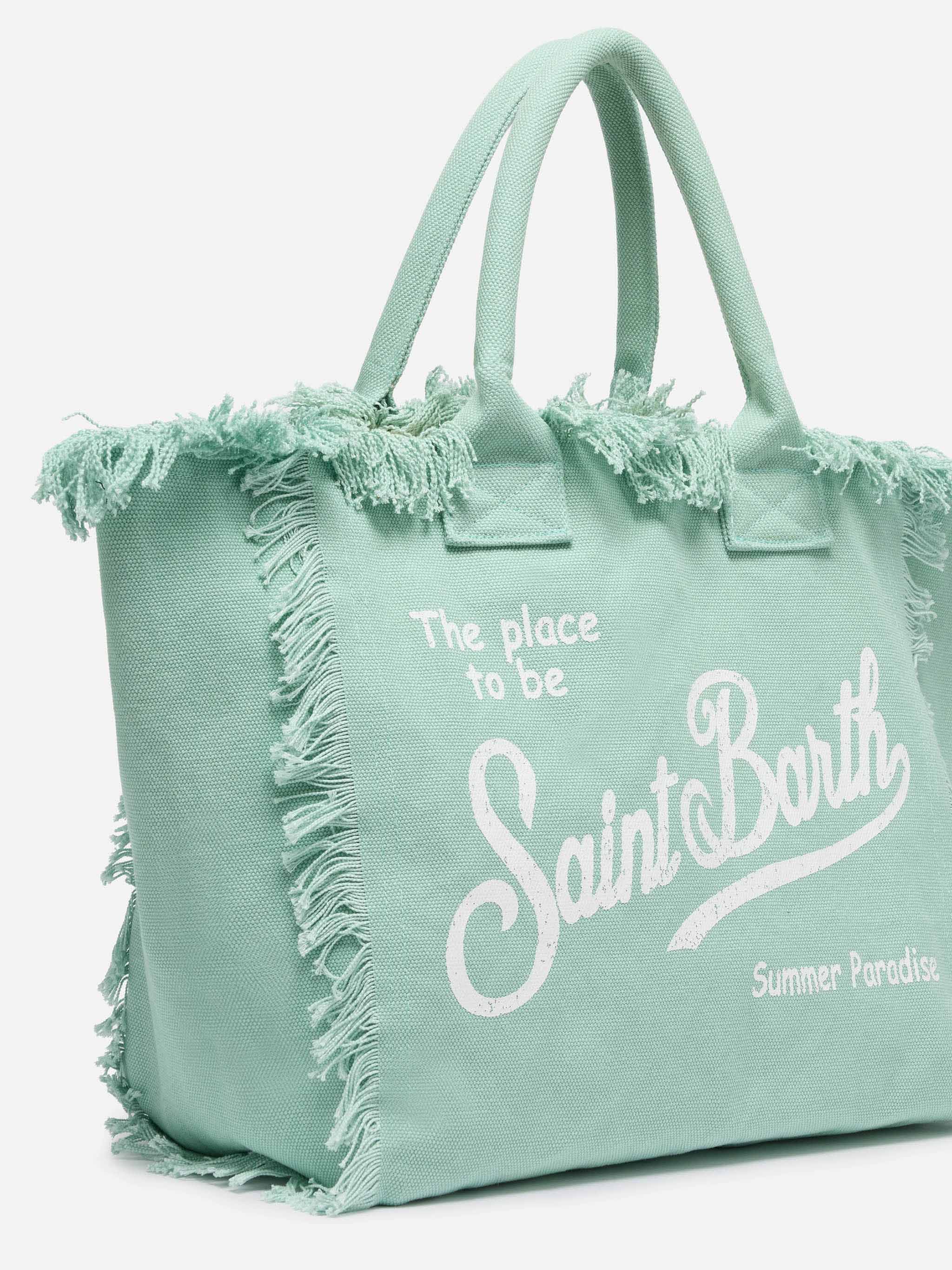 Sage green cotton canvas Vanity tote bag - Image 3