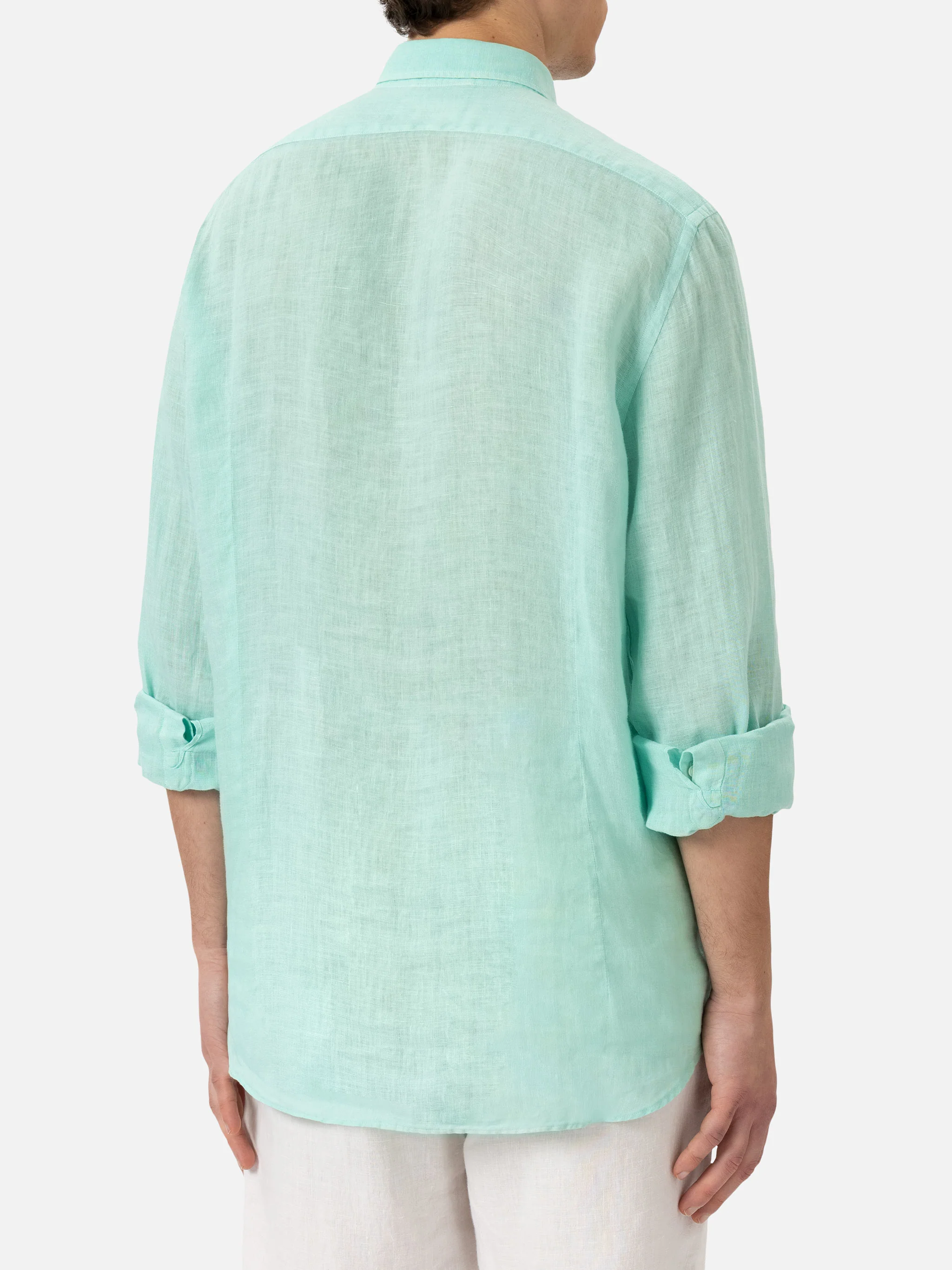Sage green linen shirt Pamplona - Image 3